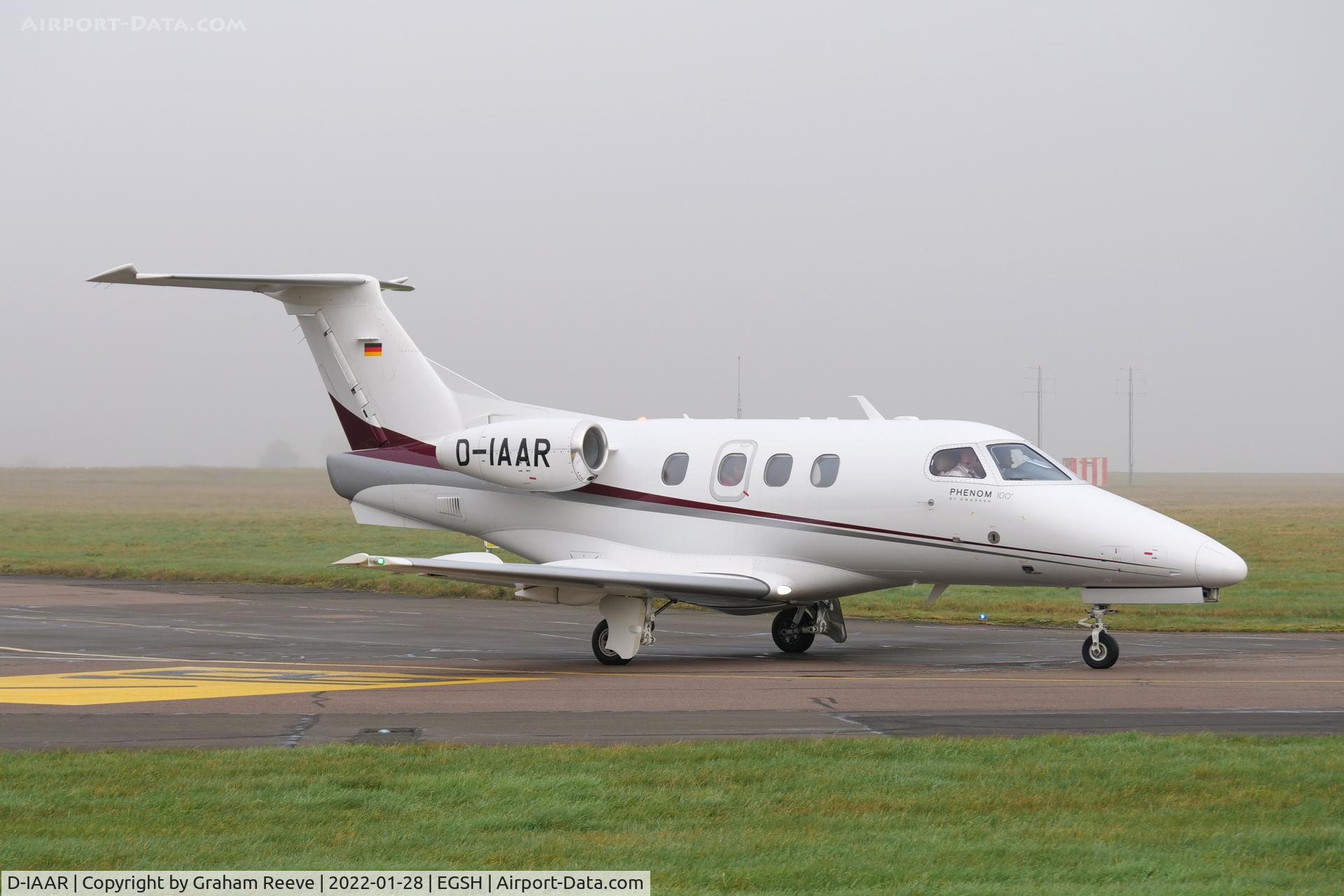 D-IAAR, 2010 Embraer EMB-500 Phenom 100 C/N 50000127, Departing from Norwich.
