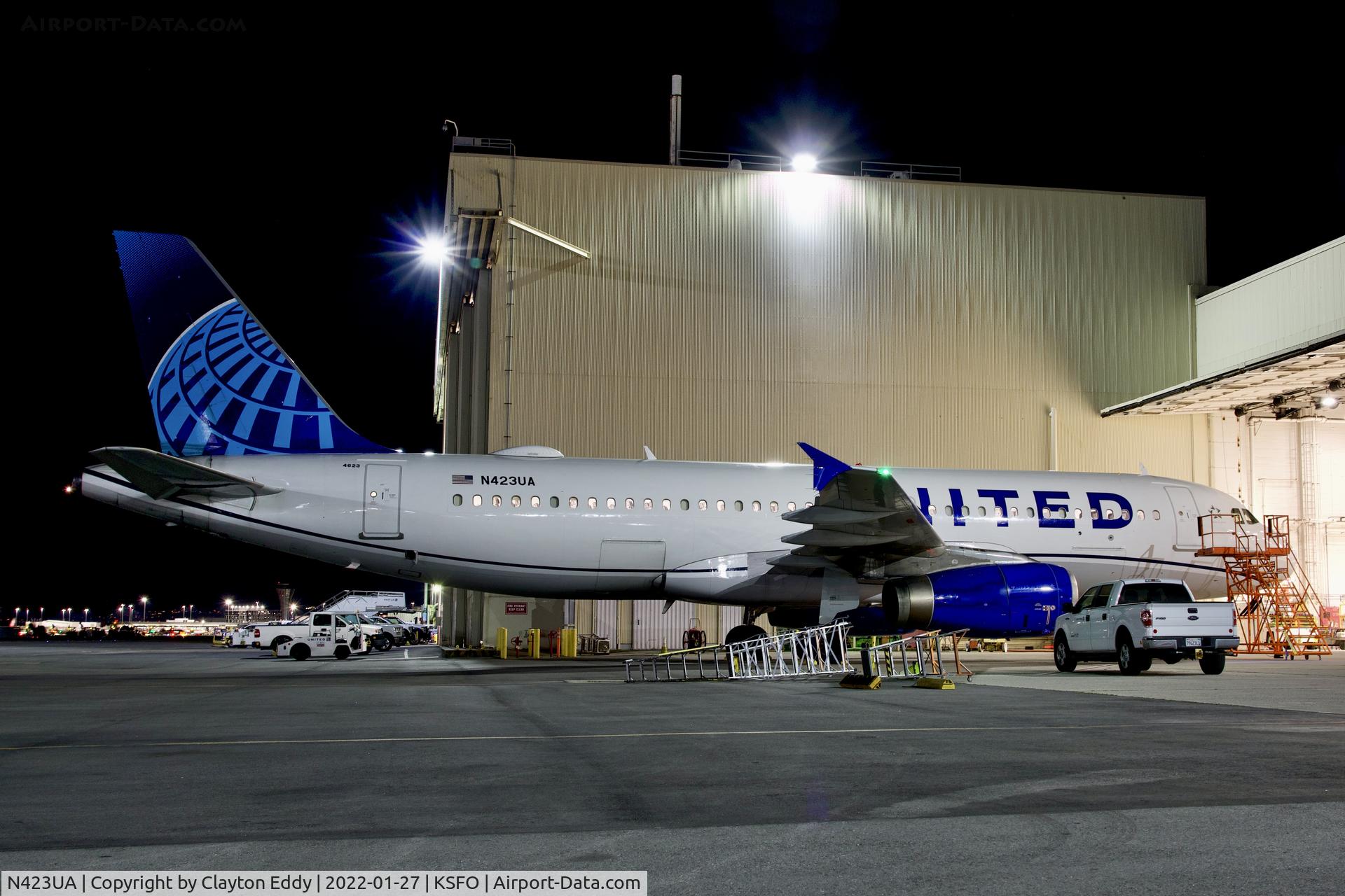 N423UA, 1995 Airbus A320-232 C/N 504, SFO 2022.