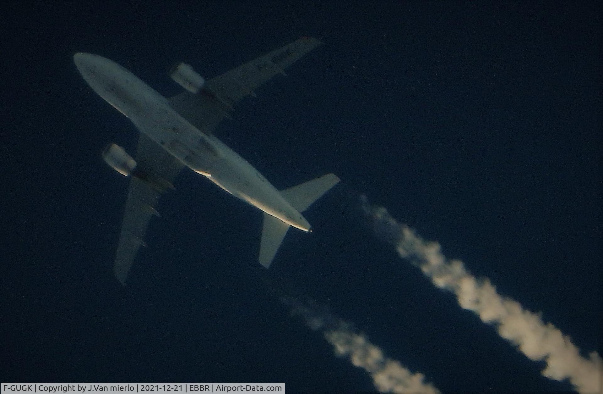 F-GUGK, 2005 Airbus A318-111 C/N 2601, Cruising over Belgium