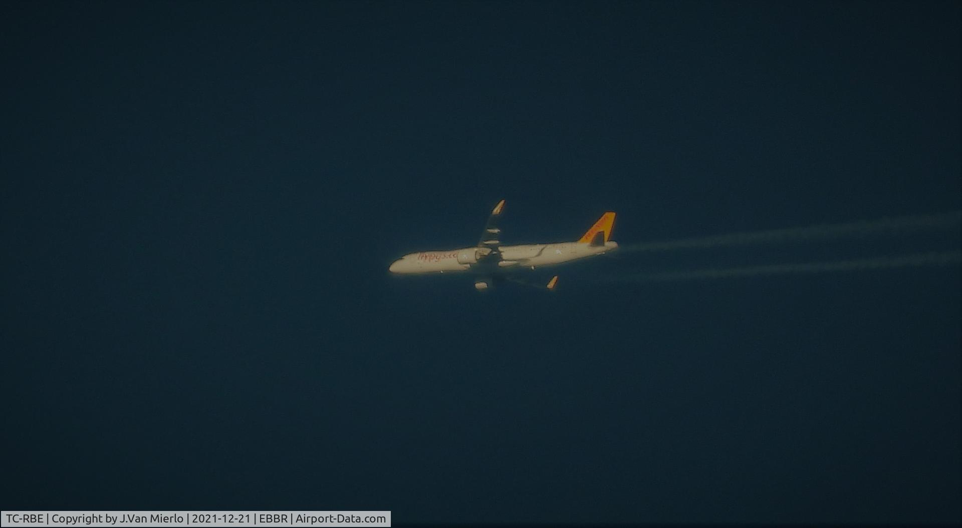 TC-RBE, Airbus A321-251NX C/N 9462, 36500 FT over Belgium