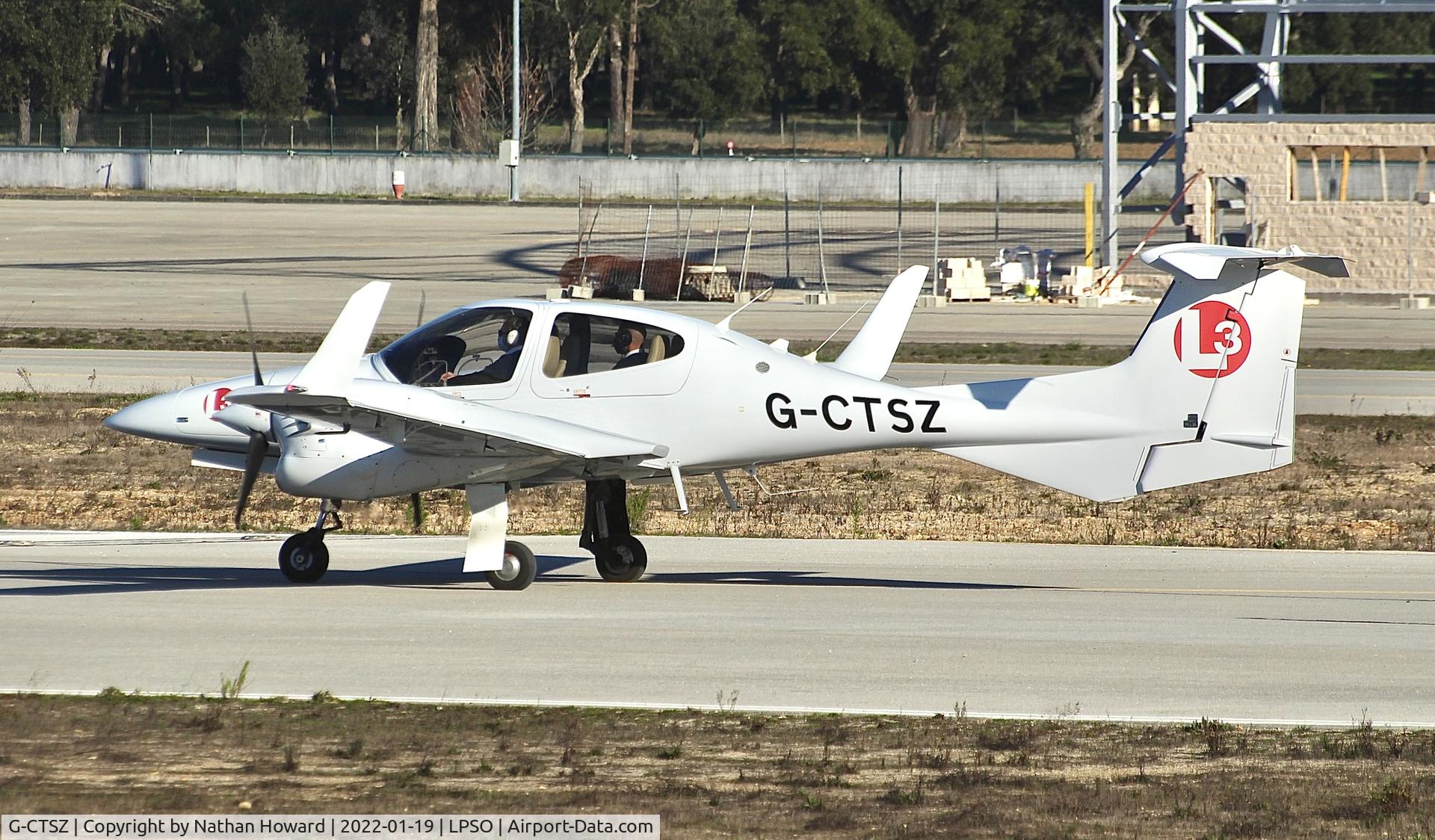 G-CTSZ, 2006 Diamond DA-42 Twin Star C/N 42.AC019, Lining up for departure RWY03
