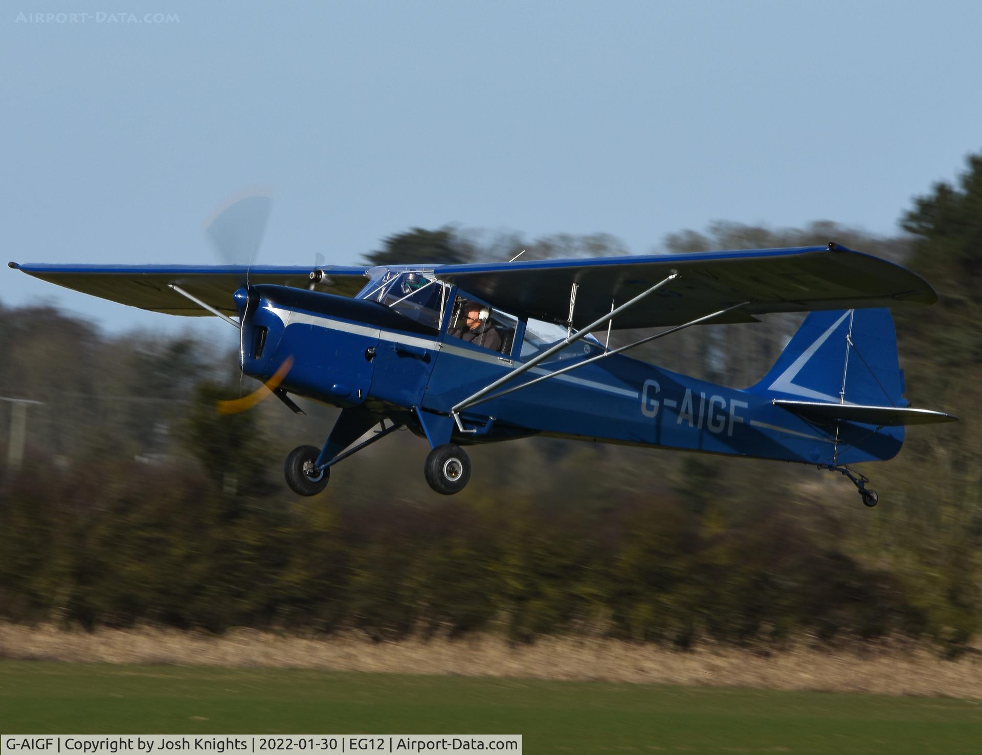 G-AIGF, 1946 Auster J-1N Alpha C/N 2188, Departing Northrepps Airfield.