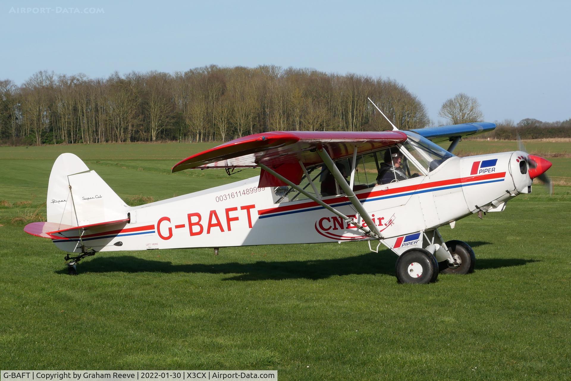 G-BAFT, 1957 Piper L-21B Super Cub (PA-18-135) C/N 18-5340, Just landed at Northrepps.