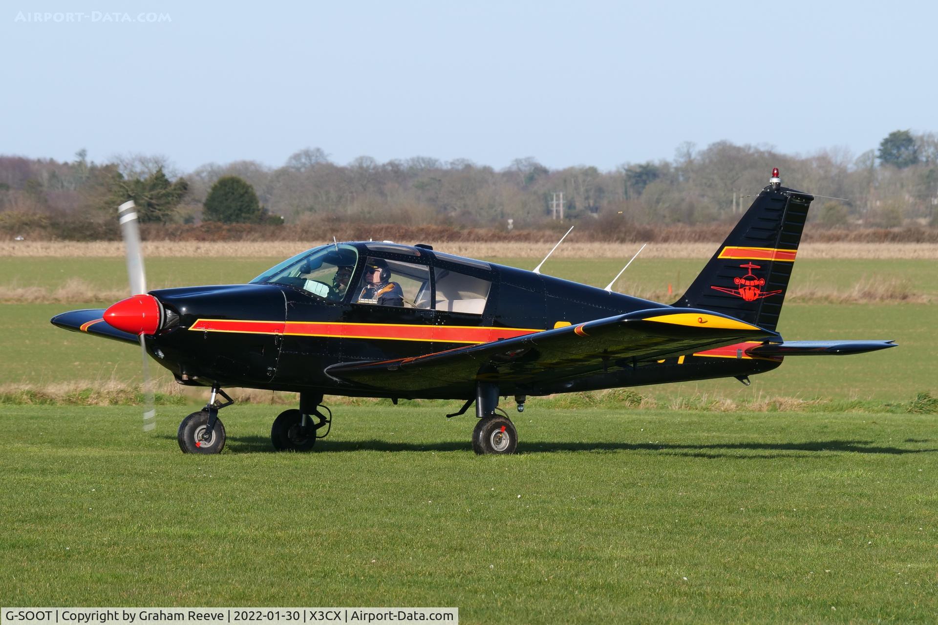 G-SOOT, 1967 Piper PA-28-180 Cherokee C/N 28-4033, Just landed at Northrepps.