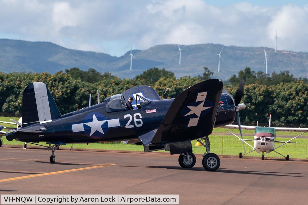 VH-NQW, 1944 Vought F4U-1D Corsair C/N 82640, VH_NQW engine run .