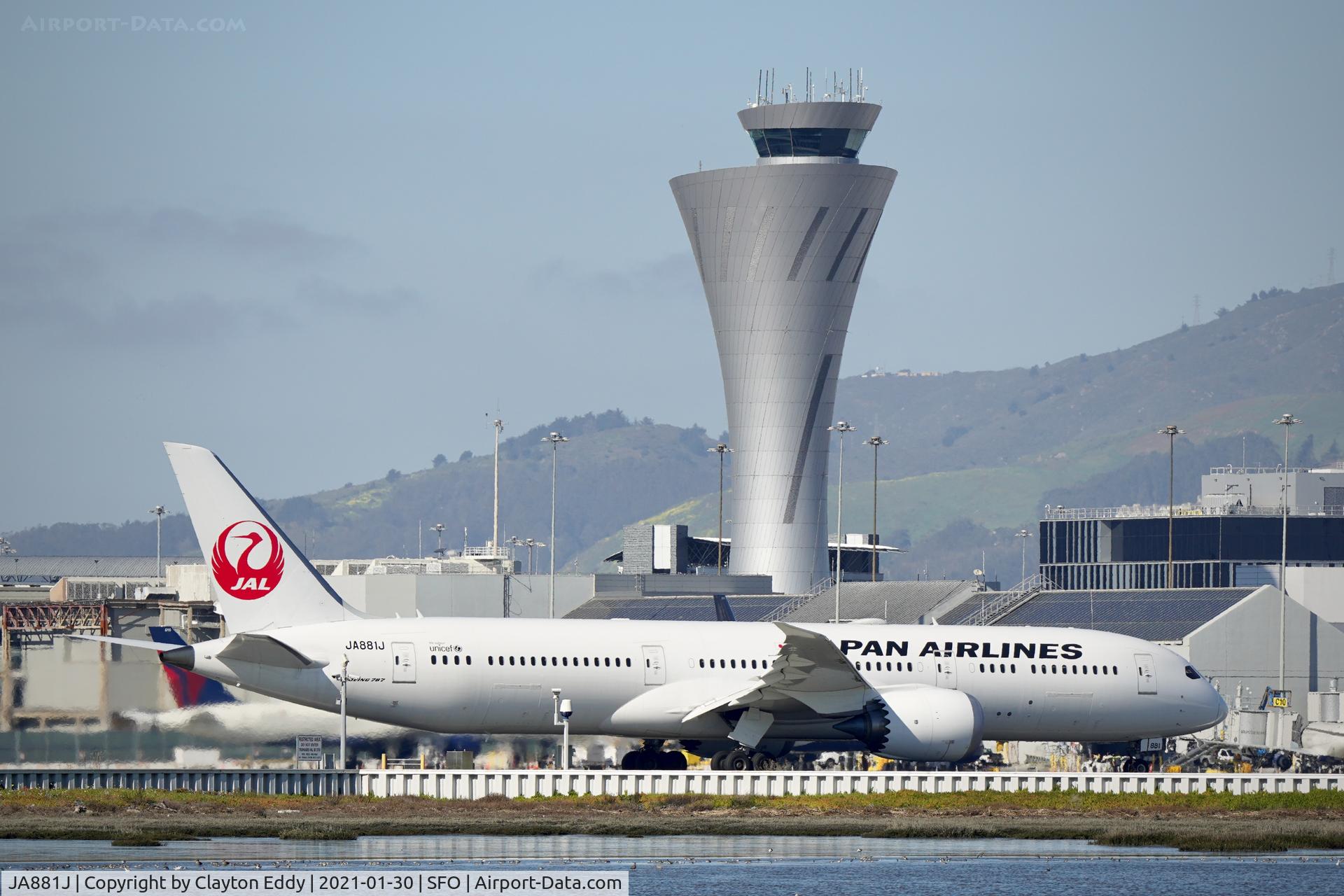 JA881J, 2021 Boeing 787-9 Dreamliner Dreamliner C/N 66514, Japan Airlines 50th Dreamliner SFO 2021.