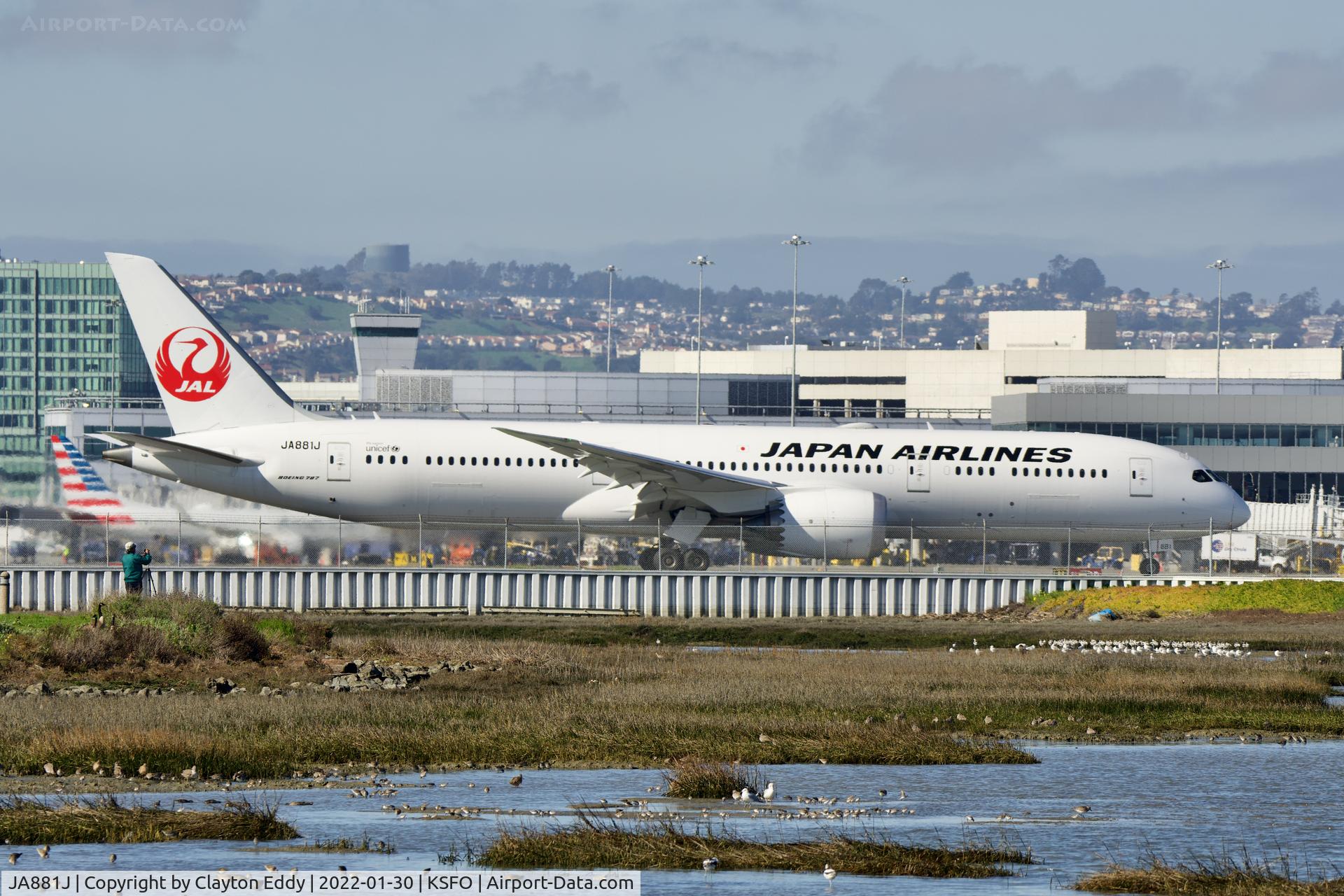 JA881J, 2021 Boeing 787-9 Dreamliner Dreamliner C/N 66514, Japan Airlines 50th Dreamliner SFO 2022.
