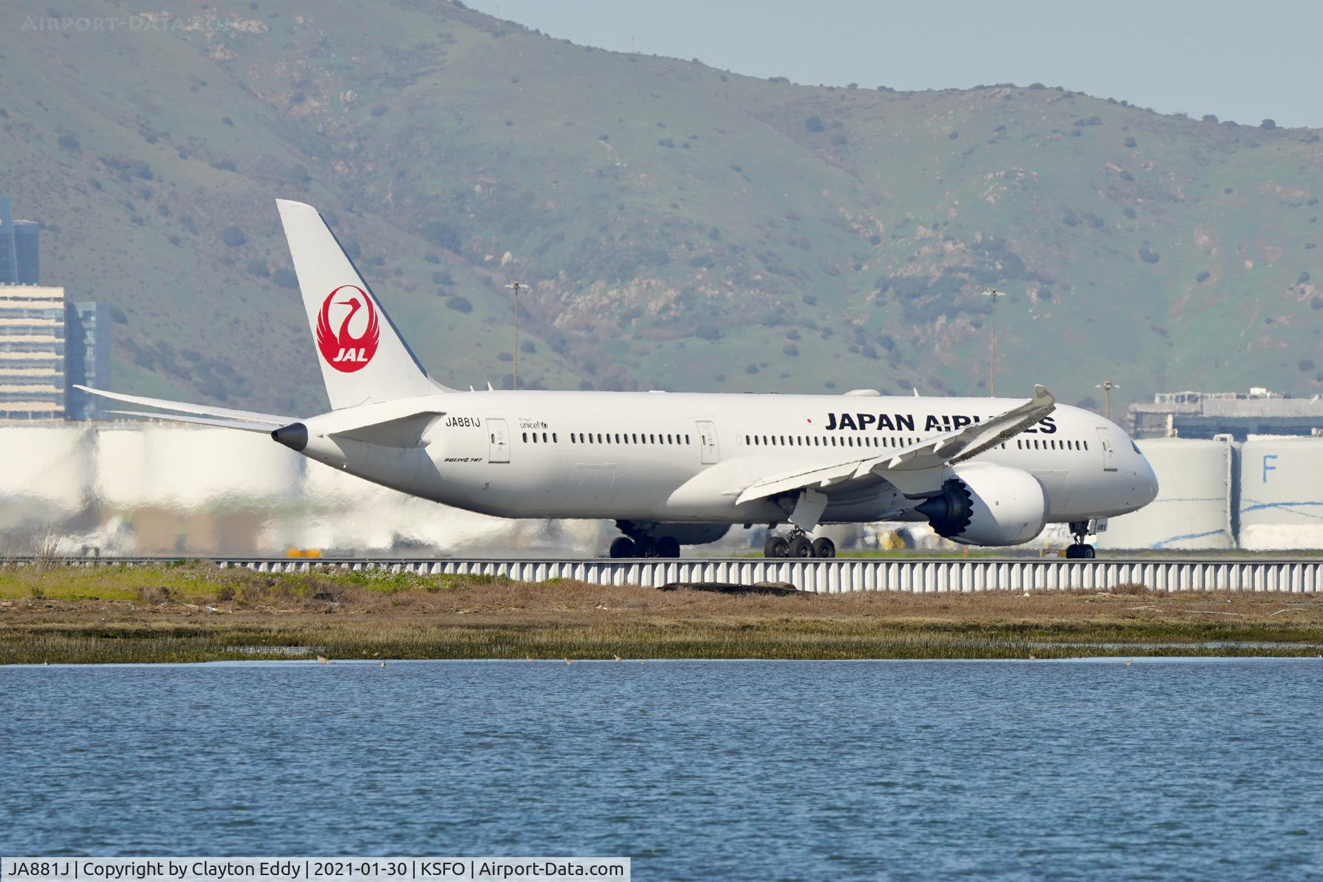 JA881J, 2021 Boeing 787-9 Dreamliner Dreamliner C/N 66514, Japan Airlines 50th Dreamliner SFO 2022.