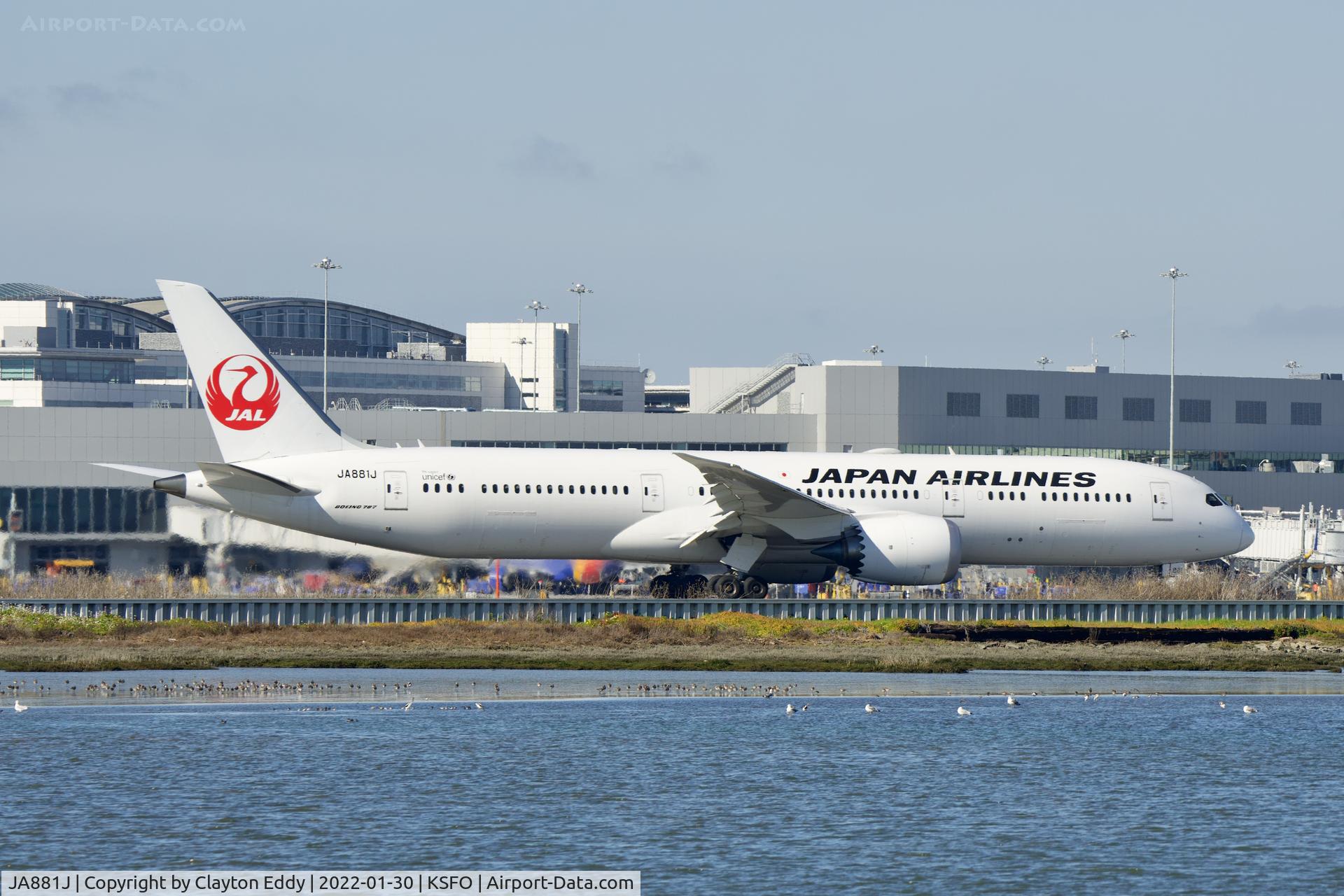 JA881J, 2021 Boeing 787-9 Dreamliner Dreamliner C/N 66514, Japan Airlines 50th Dreamliner SFO 2022.