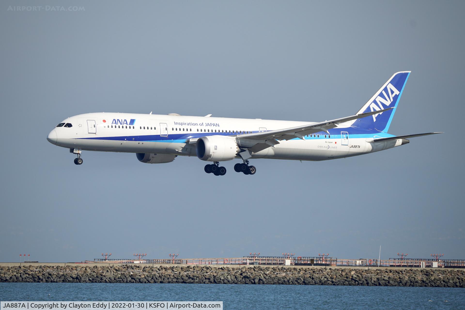 JA887A, 2016 Boeing 787-9 Dreamliner Dreamliner C/N 43874, SFO 2022.