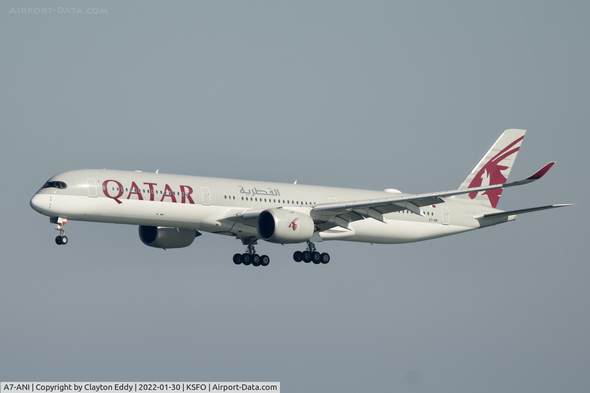 A7-ANI, 2019 Airbus A350-1041 C/N 241, SFO 2022.