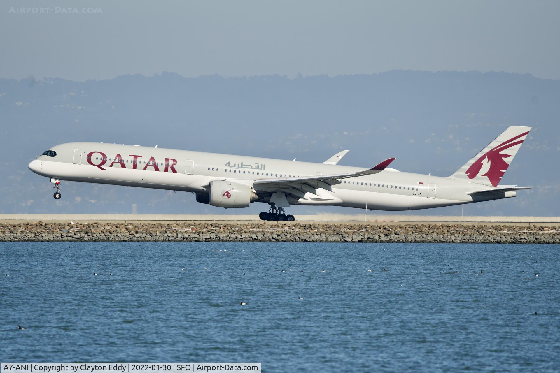 A7-ANI, 2019 Airbus A350-1041 C/N 241, SFO 2022.