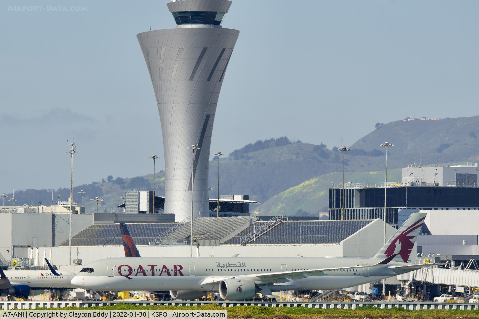 A7-ANI, 2019 Airbus A350-1041 C/N 241, SFO 2022.