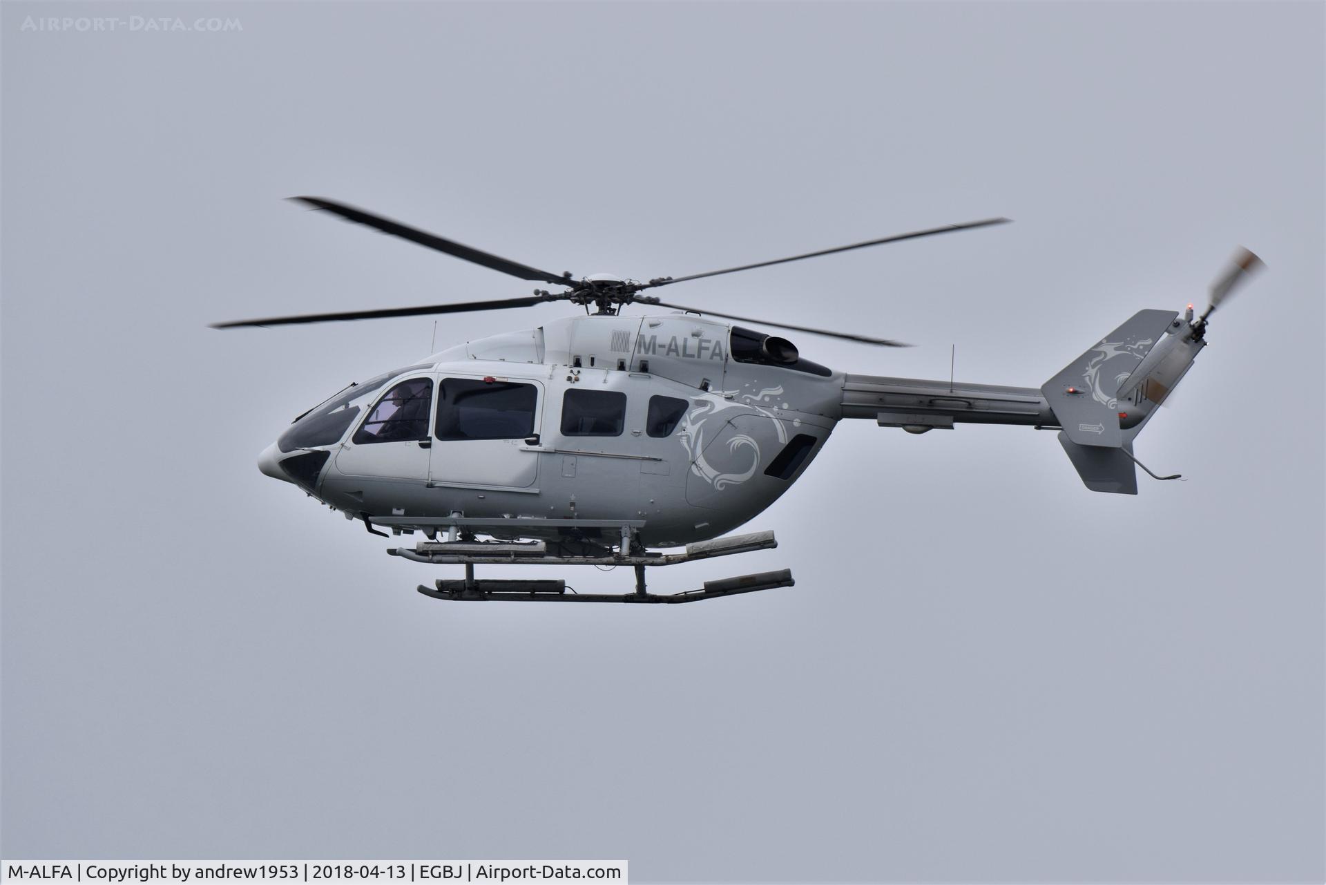M-ALFA, 2013 Eurocopter EC-145 (BK-117C-2) C/N 9570, M-ALFA at Gloucestershire Airport.