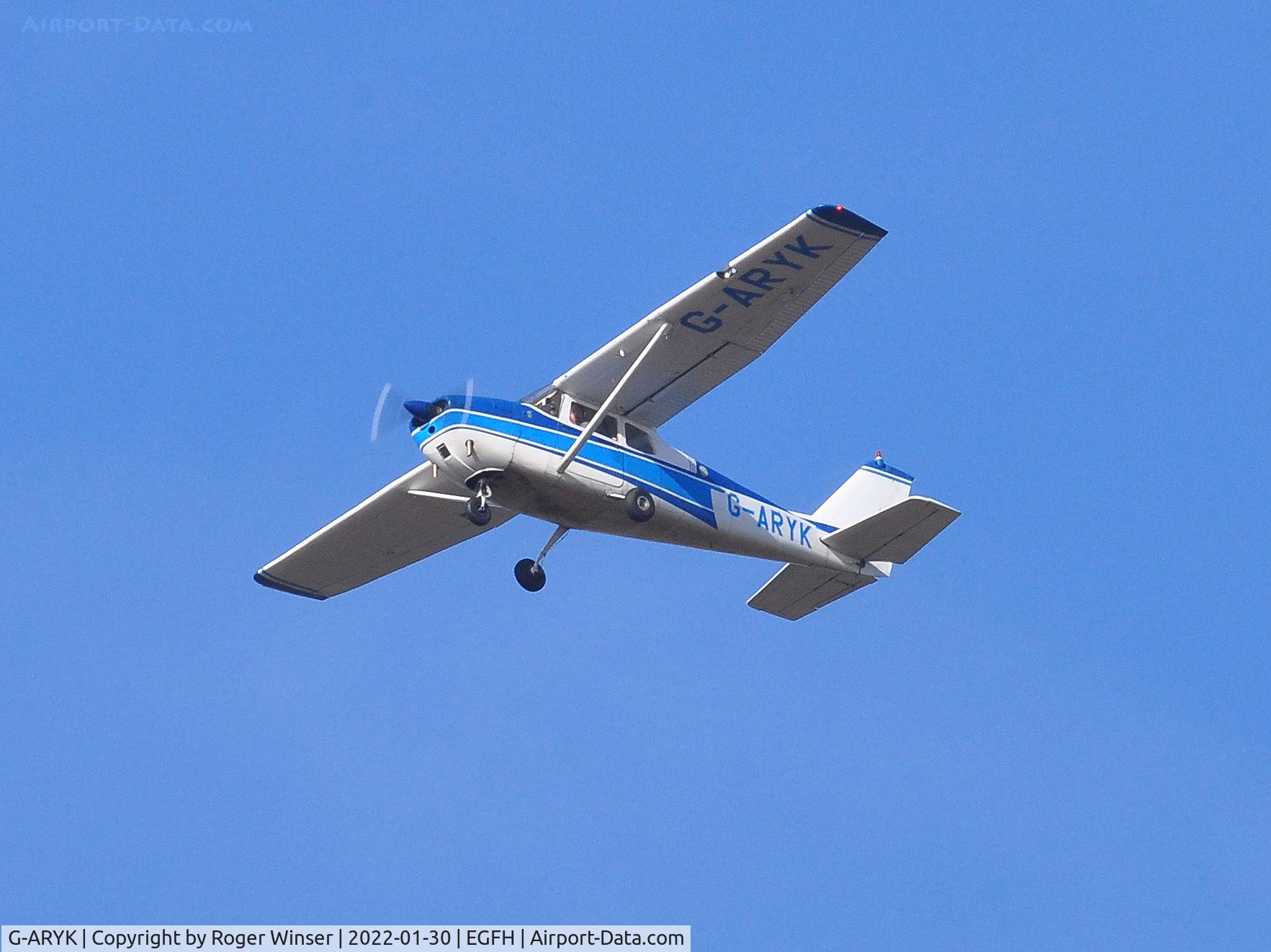 G-ARYK, 1962 Cessna 172C Skyhawk C/N 17249288, Resident Skyhawk overhead.