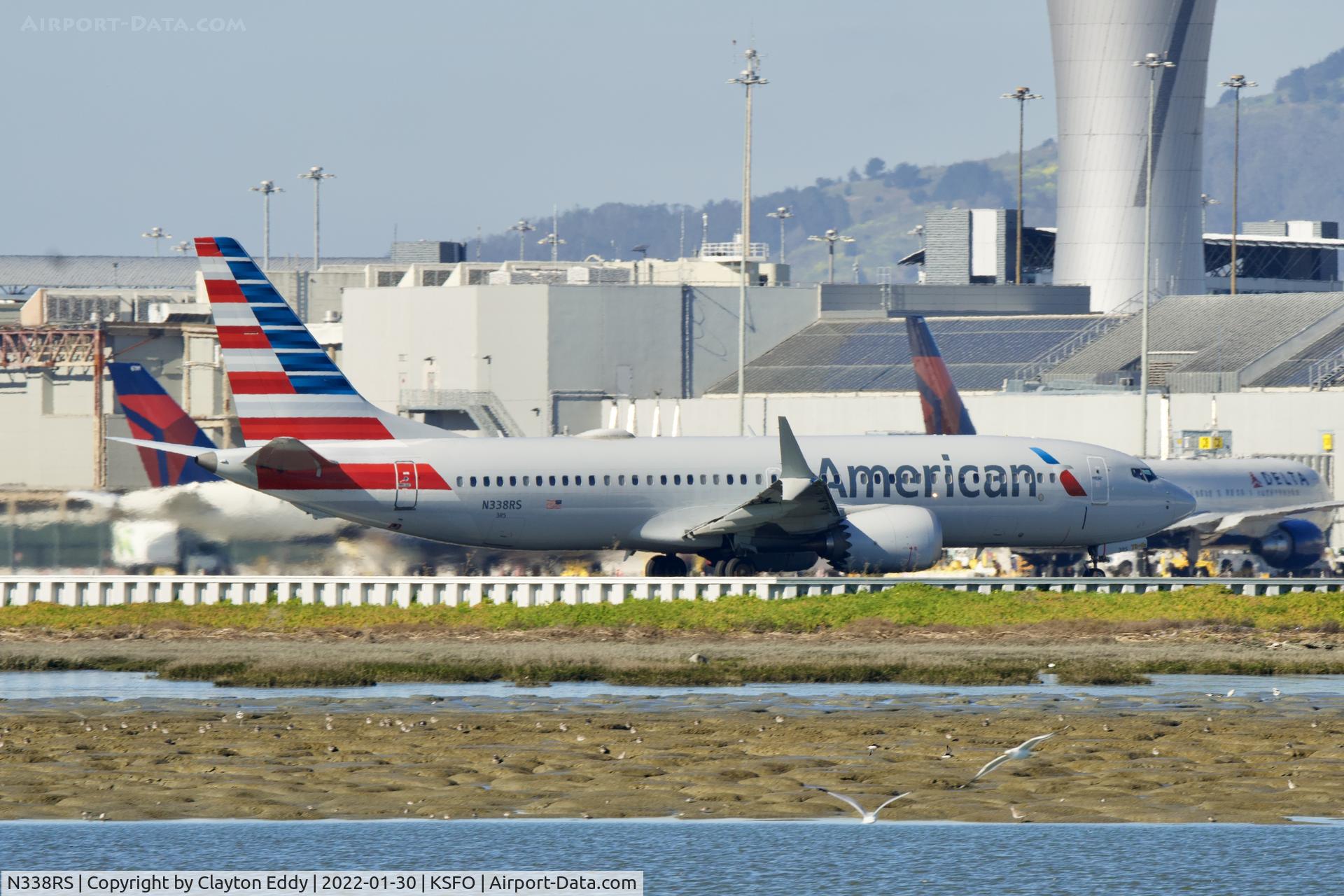 N338RS, 2018 Boeing 737-8 MAX C/N 44458, SFO 2022.