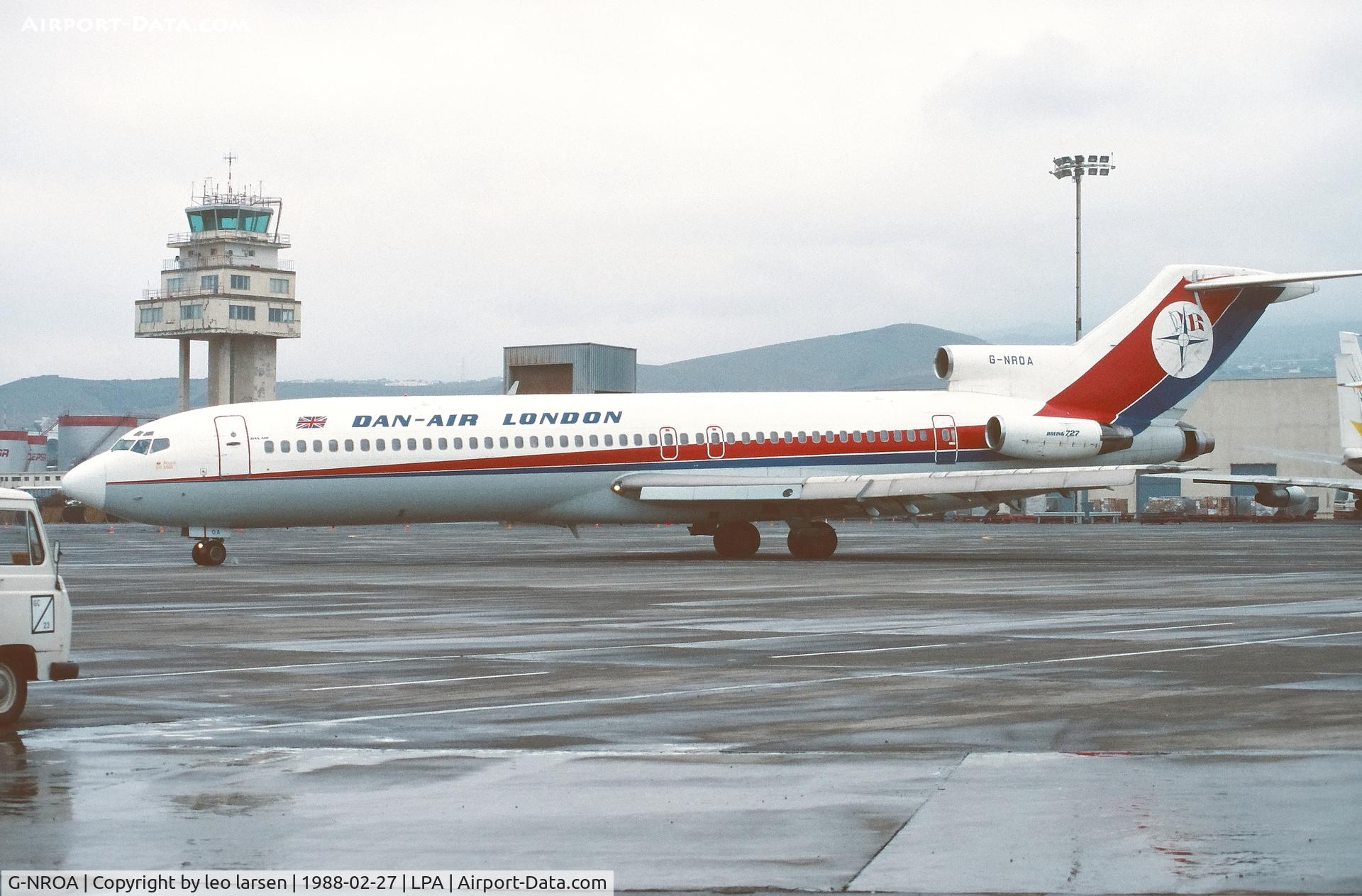 G-NROA, 1975 Boeing 727-217 C/N 21056, Las Palmas 27.2.1988