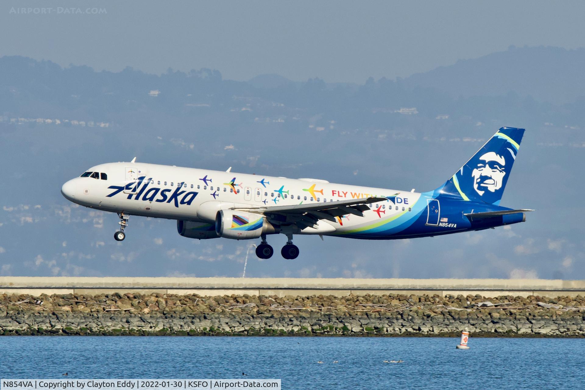 N854VA, 2012 Airbus A320-214 C/N 5058, SFO 2022.