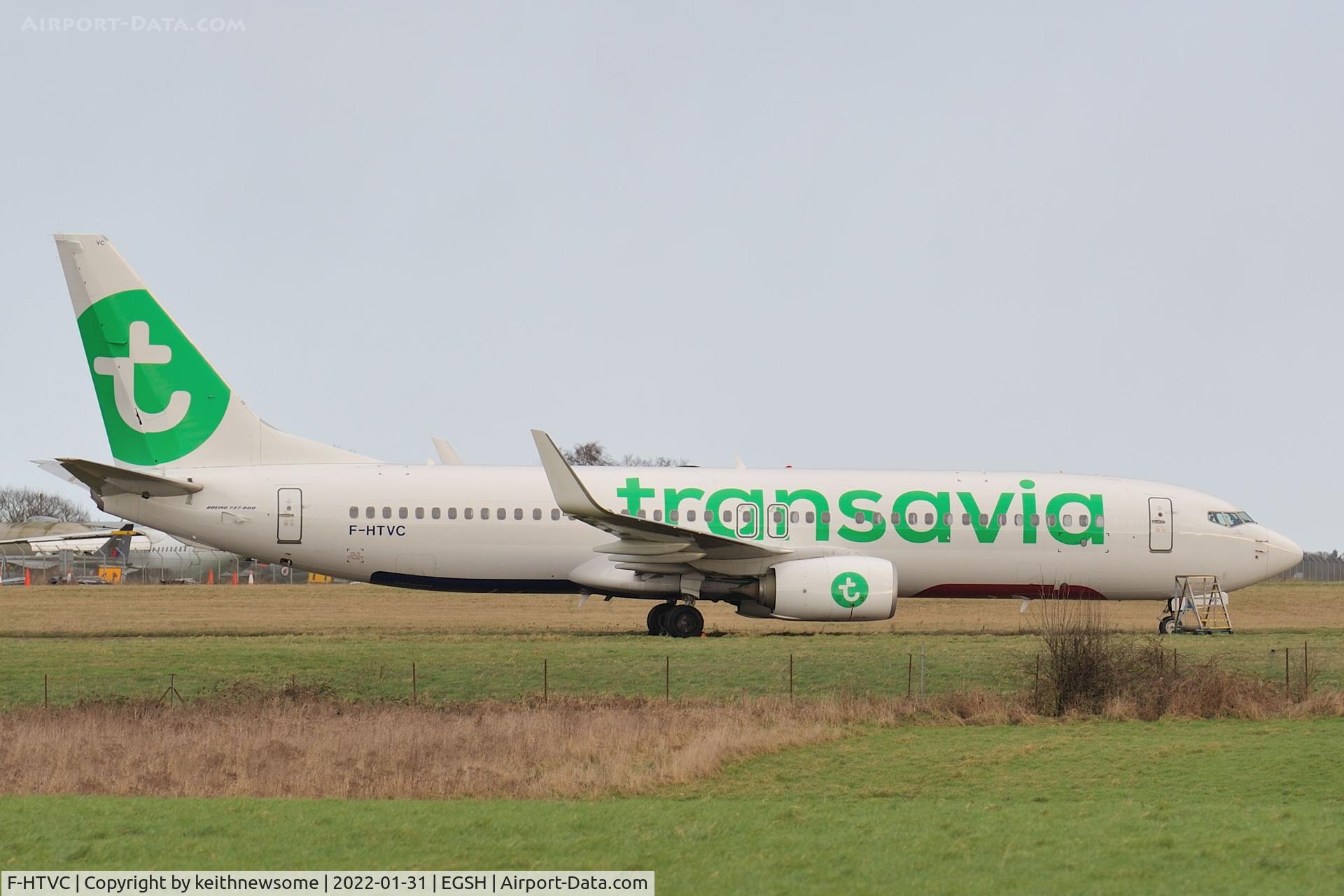 F-HTVC, 2016 Boeing 737-8K2 C/N 62150, Parked in storage area at Norwich.