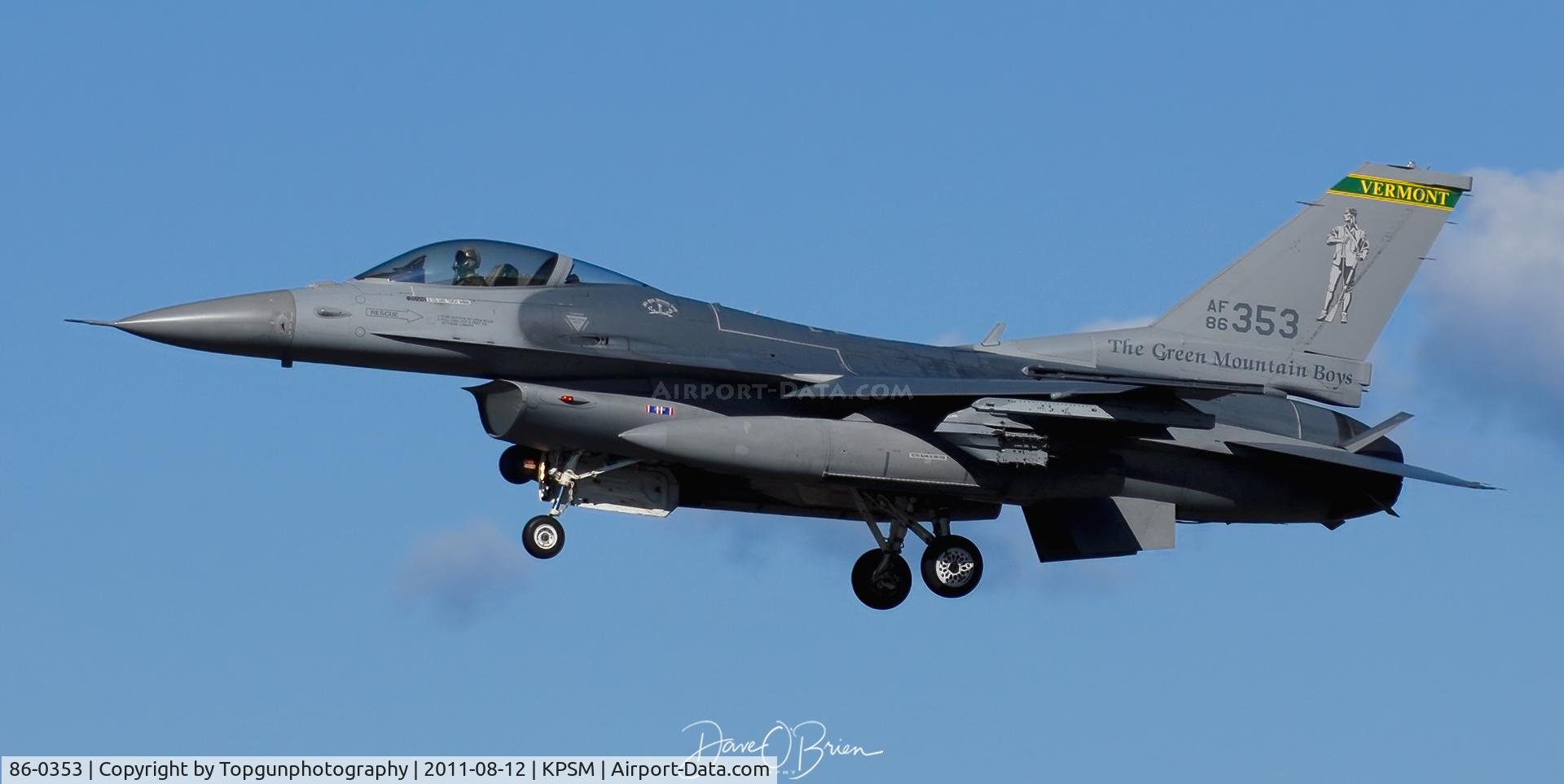 86-0353, 1986 General Dynamics F-16C Fighting Falcon C/N 5C-459, MAPLE32