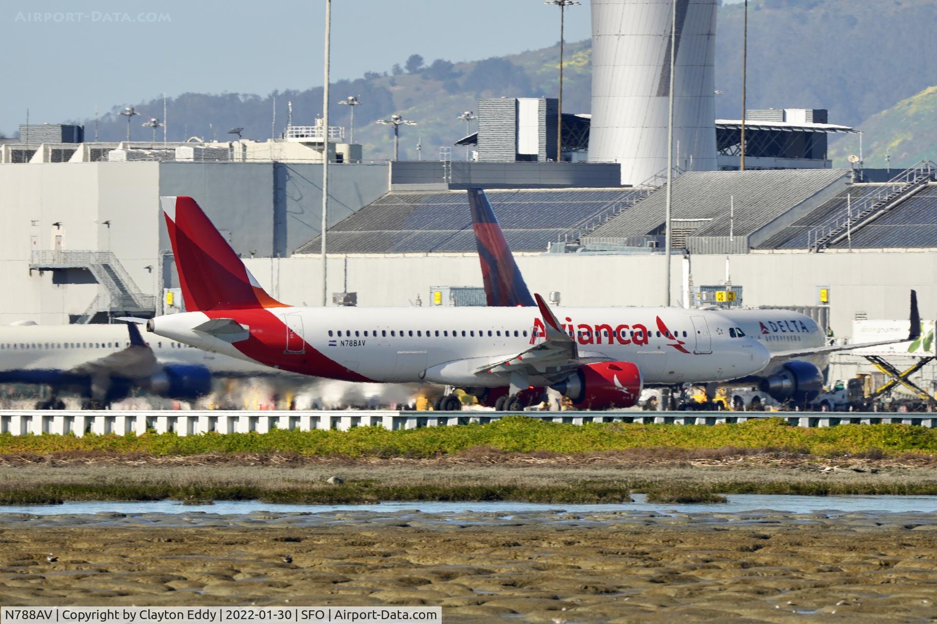 N788AV, 2019 Airbus A320-251N C/N 8938, SFO 2022.