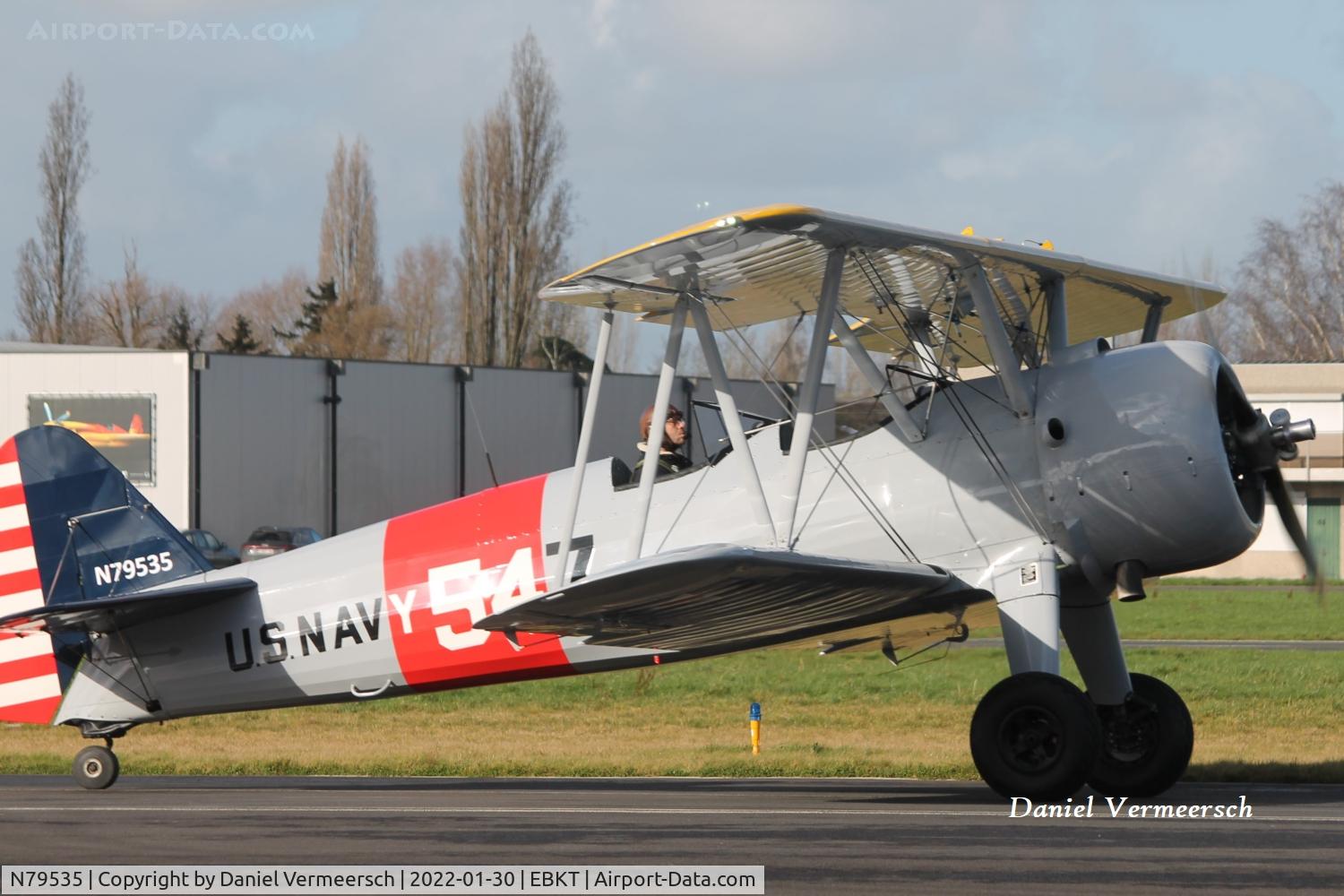N79535, 1942 Boeing 75 C/N 75-6590, At Kortrijk Airport.