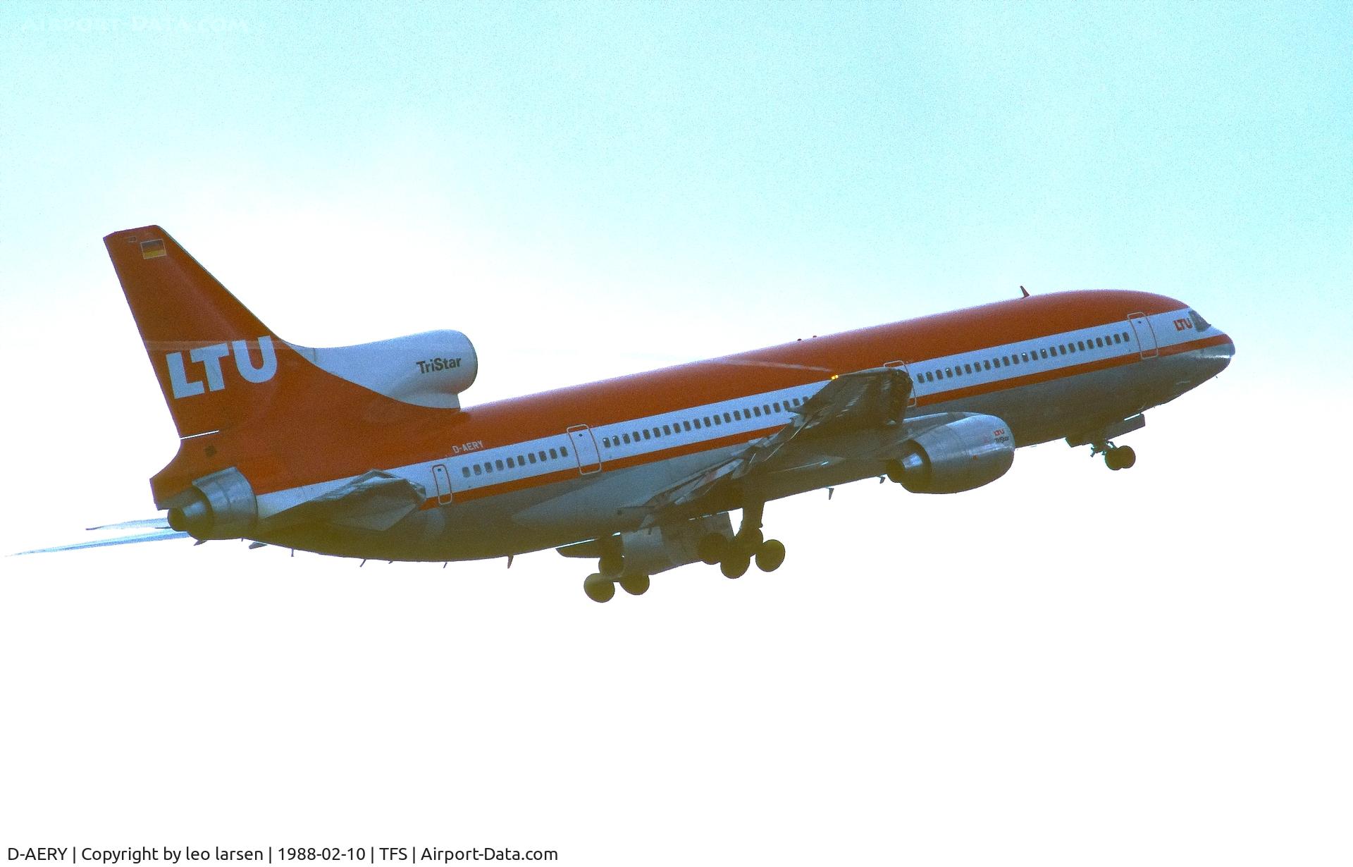 D-AERY, 1972 Lockheed L-1011-385-1 TriStar 1 C/N 193A-1008, Tenerife South 20.2.1988