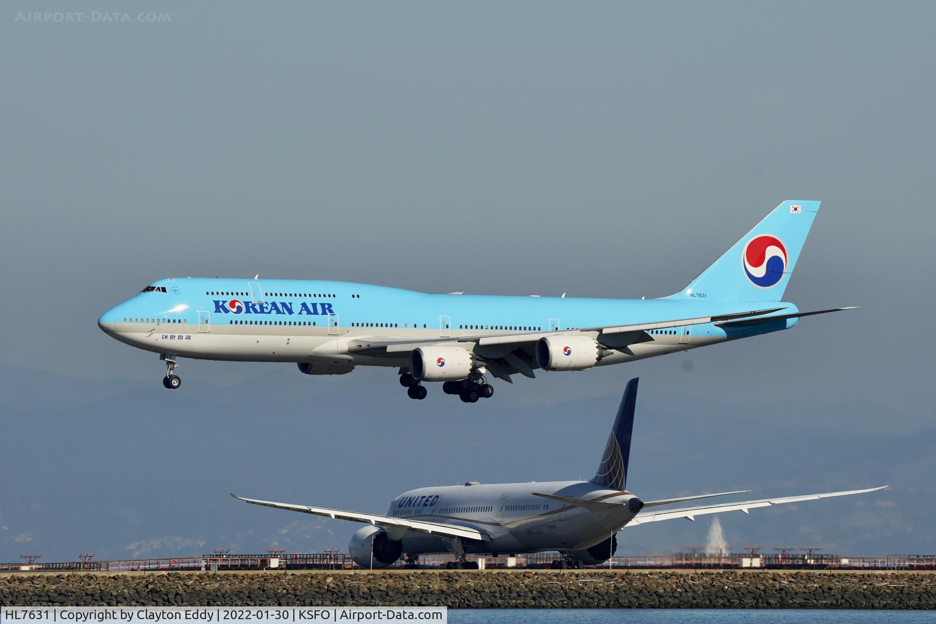 HL7631, 2015 Boeing 747-8B5 C/N 40906, SFO 2022.