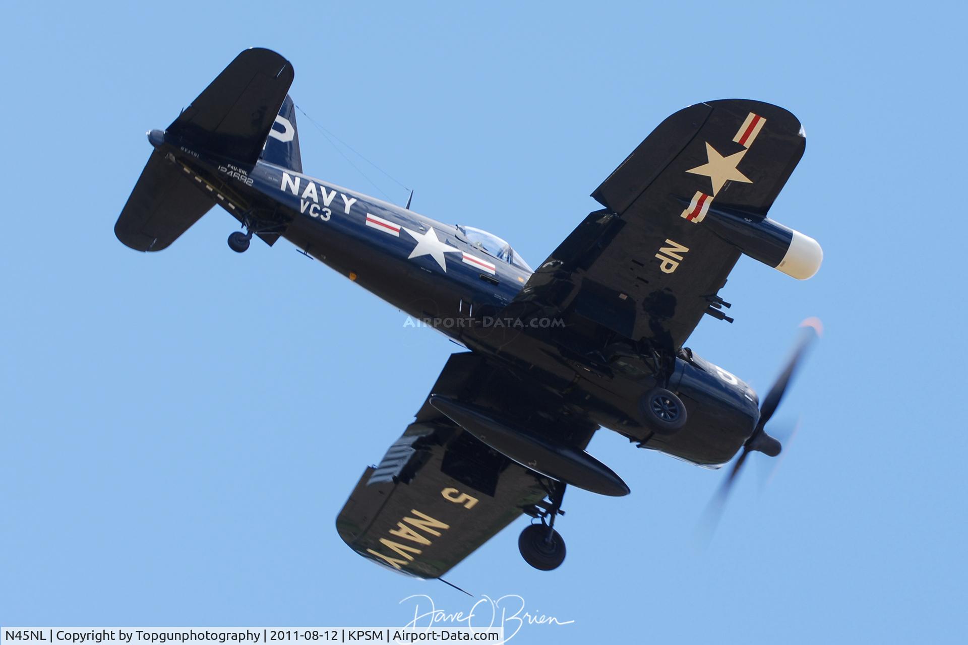 N45NL, 1951 Vought F4U-5NL Corsair C/N 124692, Dan McCue brings the Corsair in to land on RW34