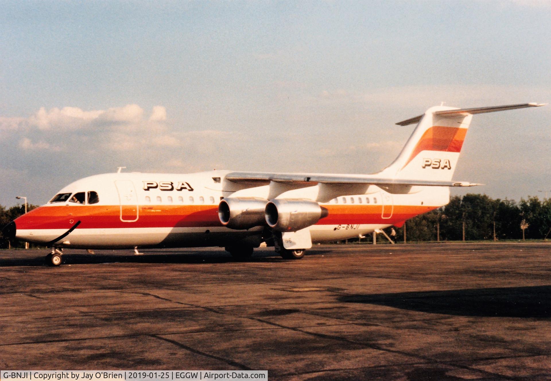 G-BNJI, 1987 British Aerospace BAe.146-200A C/N E2072, Scanned 35mm photo