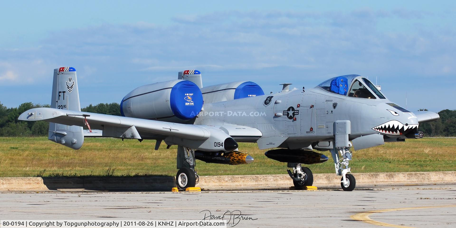 80-0194, 1980 Fairchild Republic A-10C Thunderbolt II C/N A10-0544, A-10 Demo jets on the hot ramp at NAS Brunswick ME