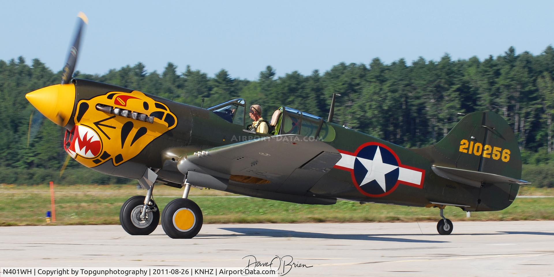 N401WH, 1942 Curtiss P-40K Warhawk C/N 42-10256, taxing to the active