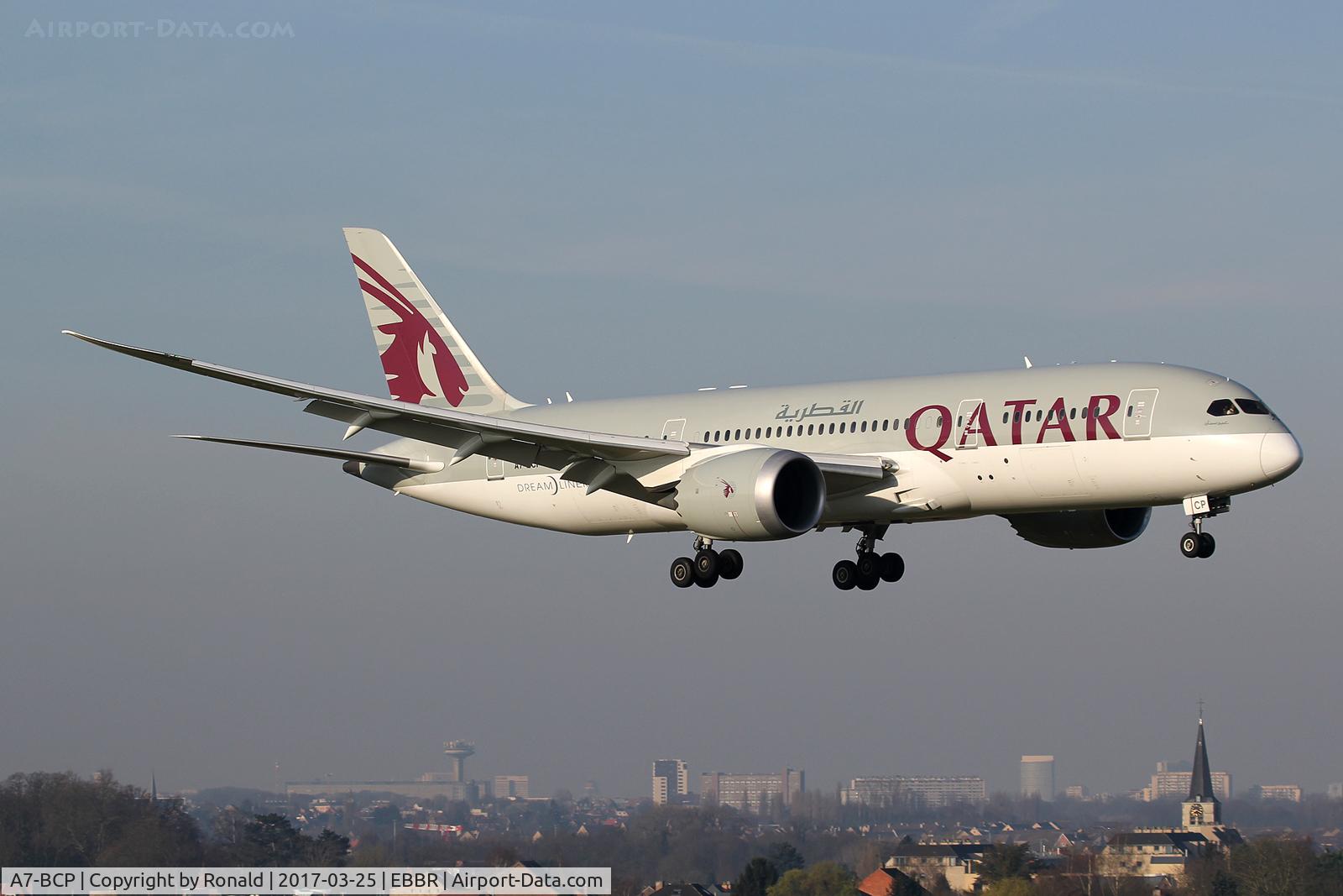 A7-BCP, 2014 Boeing 787-8 Dreamliner C/N 38334, at bru