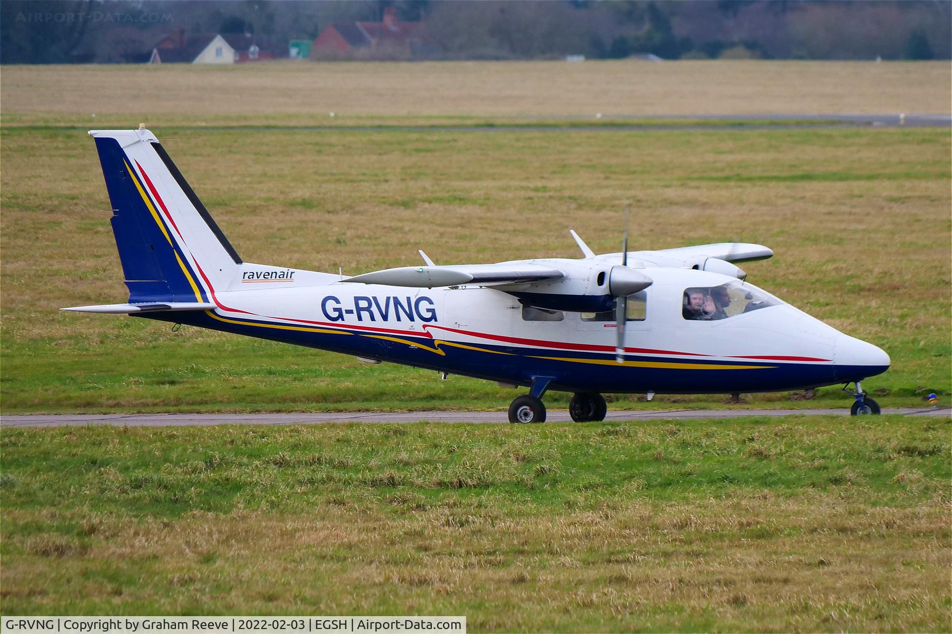 G-RVNG, 1977 Partenavia P-68B C/N 103, Departing from Norwich.
