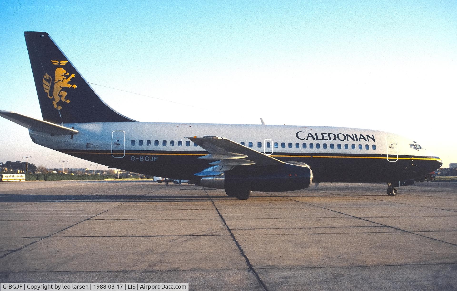 G-BGJF, 1980 Boeing 737-236 C/N 22027, Lisboa 17.3.1988