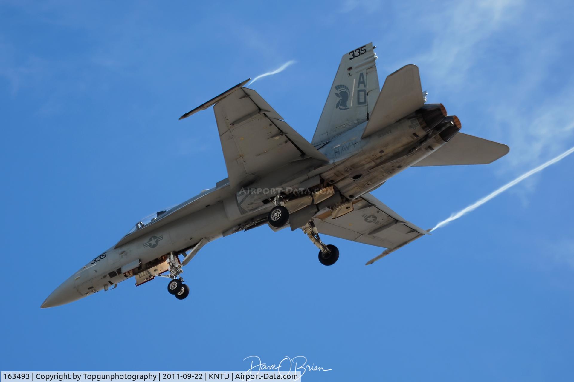 163493, 1988 McDonnell Douglas F/A-18C Hornet C/N 730/C049, ROMAN23 coming in to land