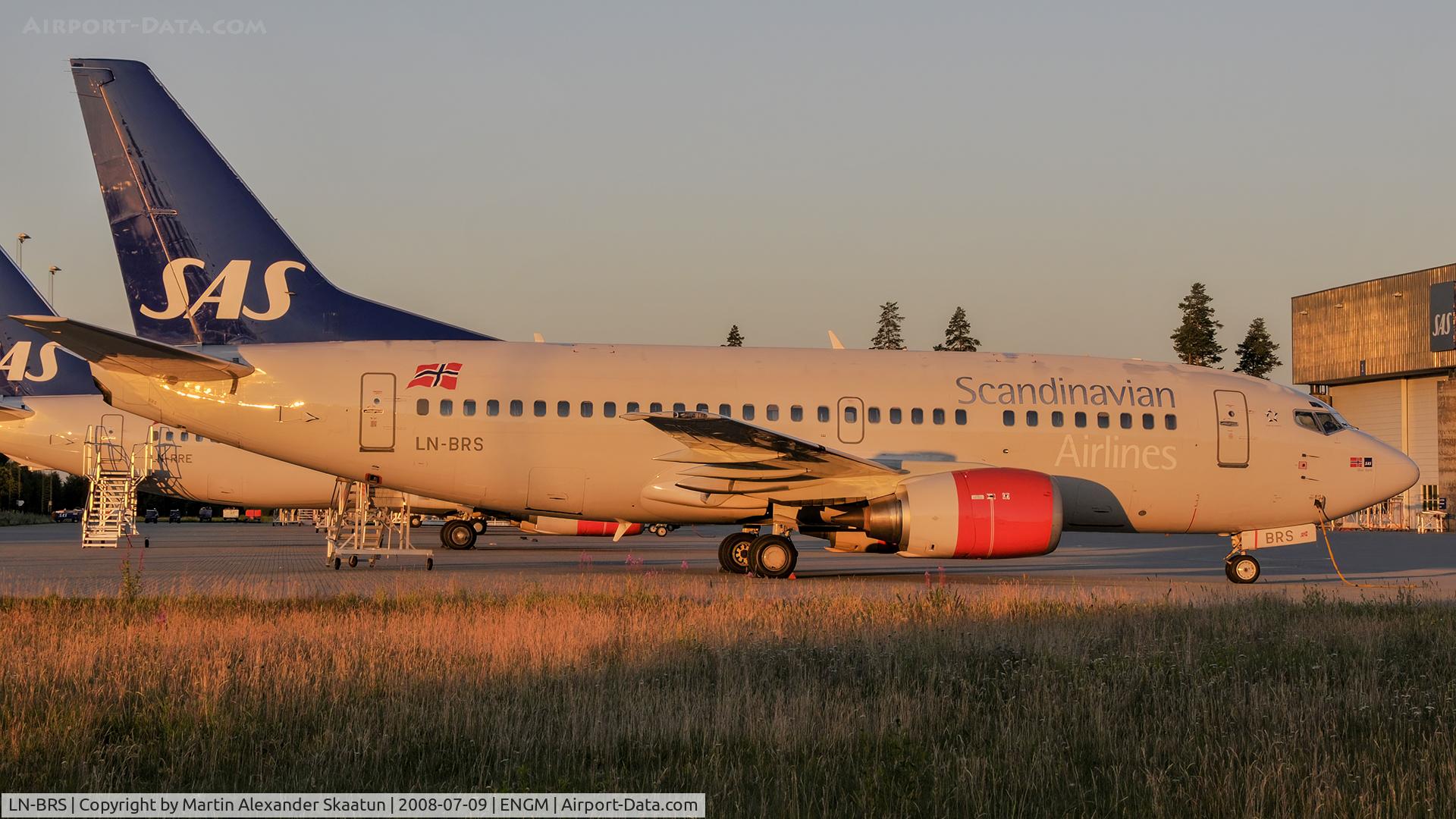 LN-BRS, 1992 Boeing 737-505 C/N 24649, Parked outside the technical hangar.