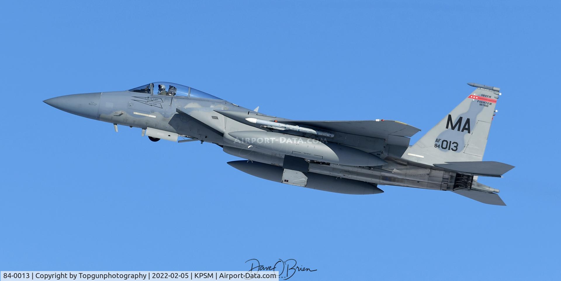 84-0013, 1984 McDonnell Douglas F-15C Eagle C/N 0922/C316, Had some nice visitors on drill weekend, OB1 flight on a low approach