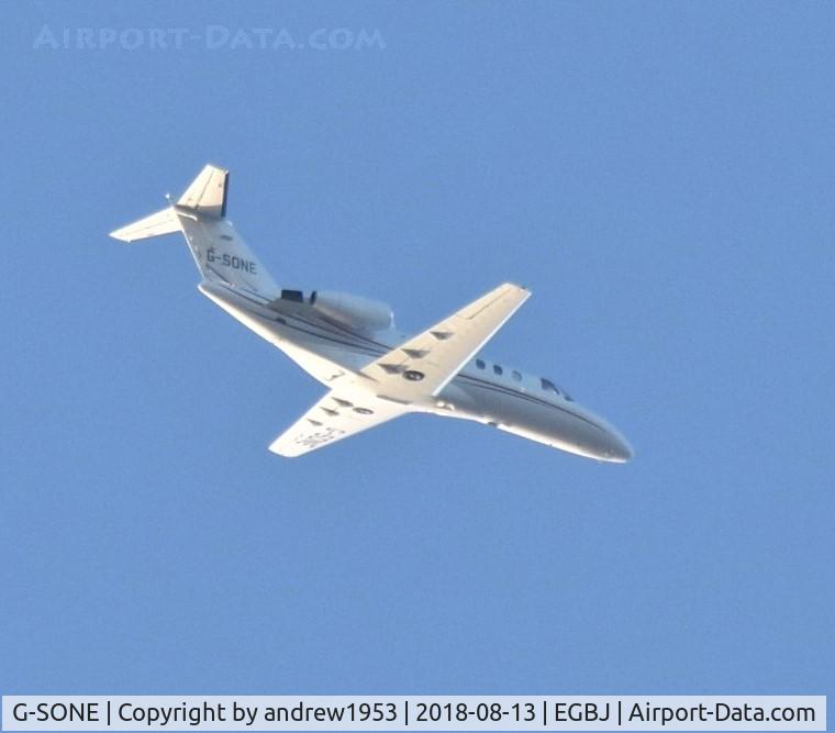 G-SONE, 2001 Cessna 525A CitationJet CJ2 C/N 525A-0031, G-SONE over the Bristol Channel.
