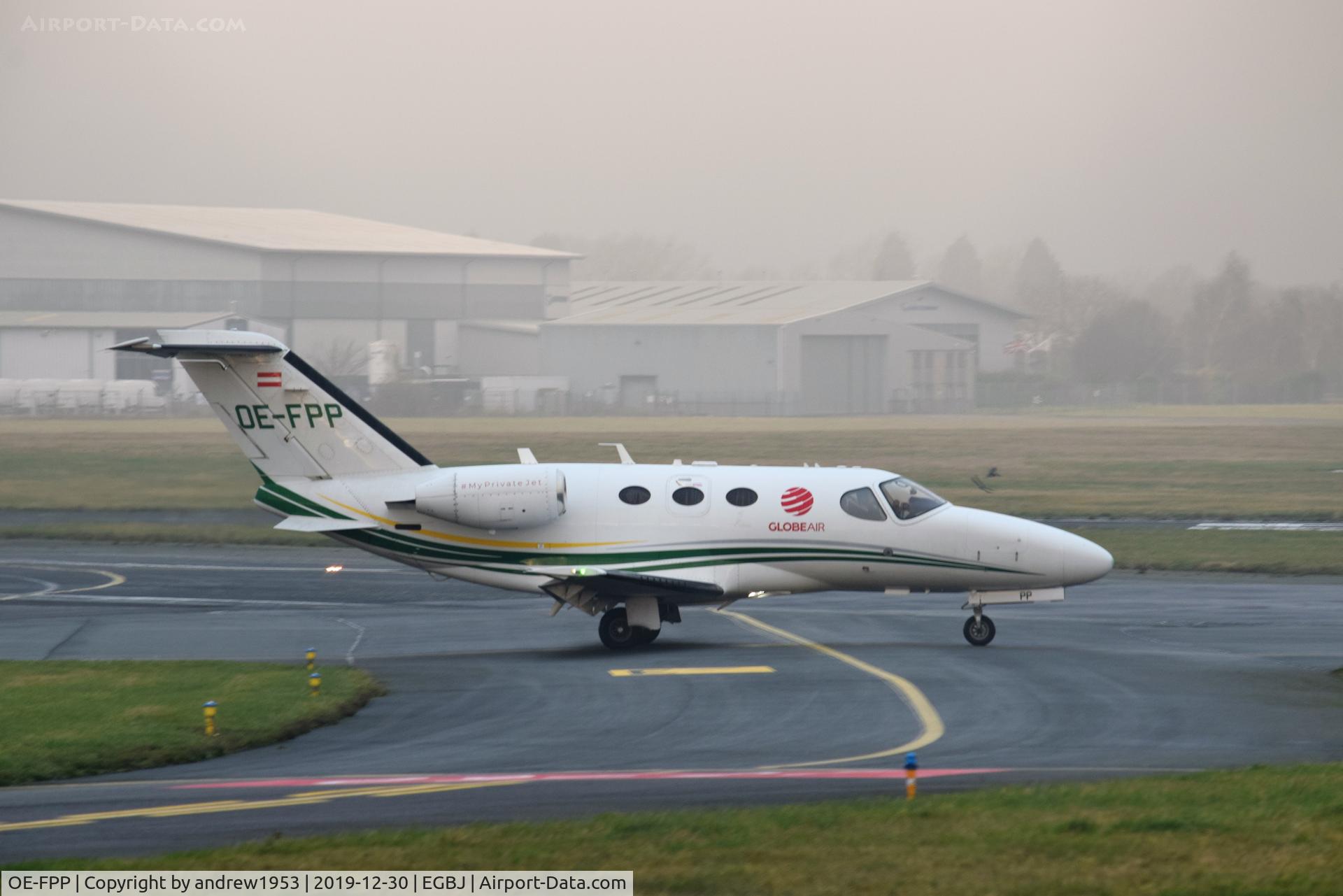 OE-FPP, 2009 Cessna 510 Citation Mustang Citation Mustang C/N 510-0186, OE-FPP at Gloucestershire Airport.