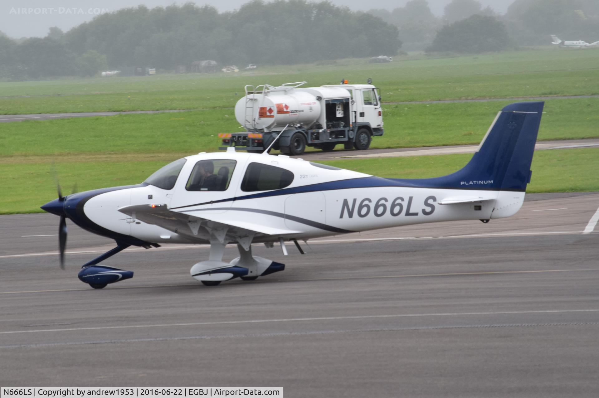 N666LS, 2015 Cirrus SR22T C/N 101, N666LS at Gloucestershire Airport.