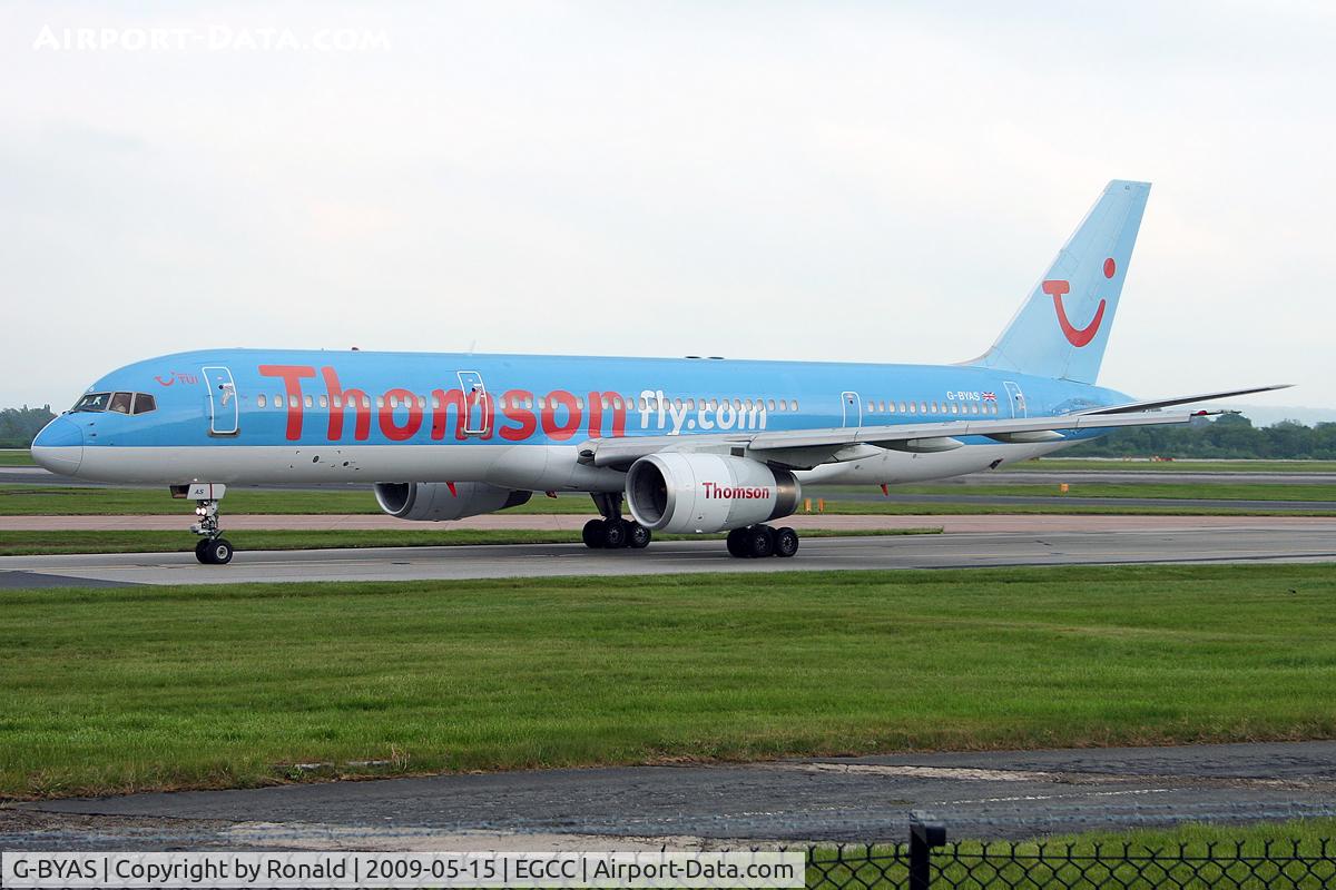G-BYAS, 1994 Boeing 757-204 C/N 27238, at man