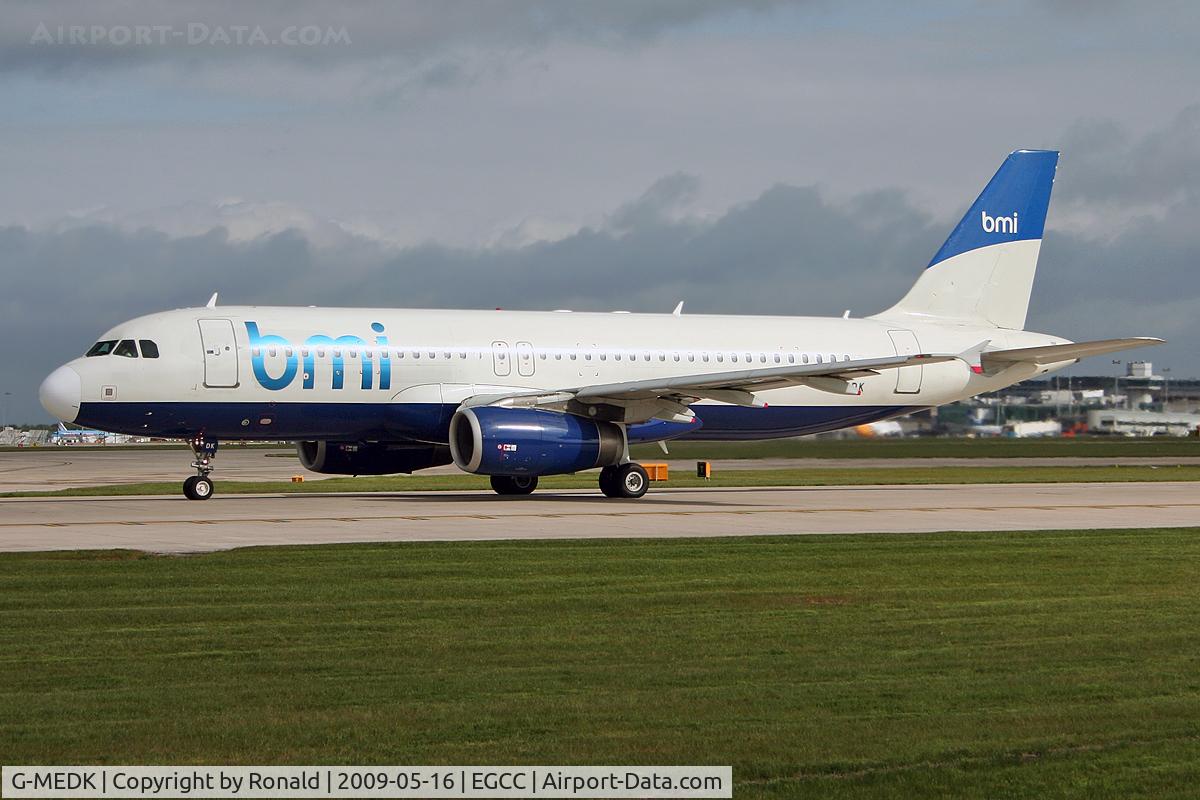 G-MEDK, 2005 Airbus A320-232 C/N 2441, at man