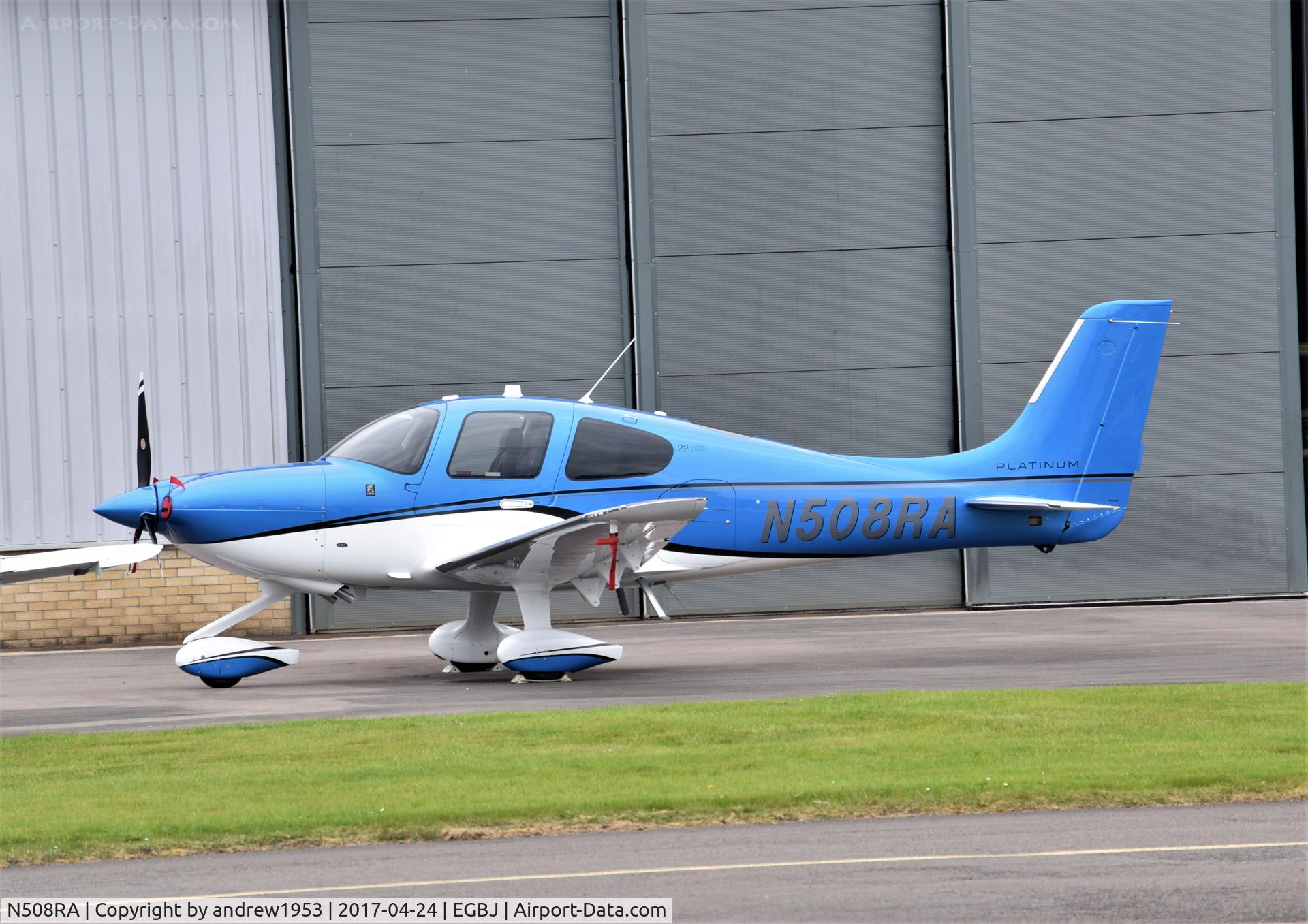 N508RA, 2017 Cirrus SR22 GTS C/N 4458, N508RA at Gloucestershire Airport.