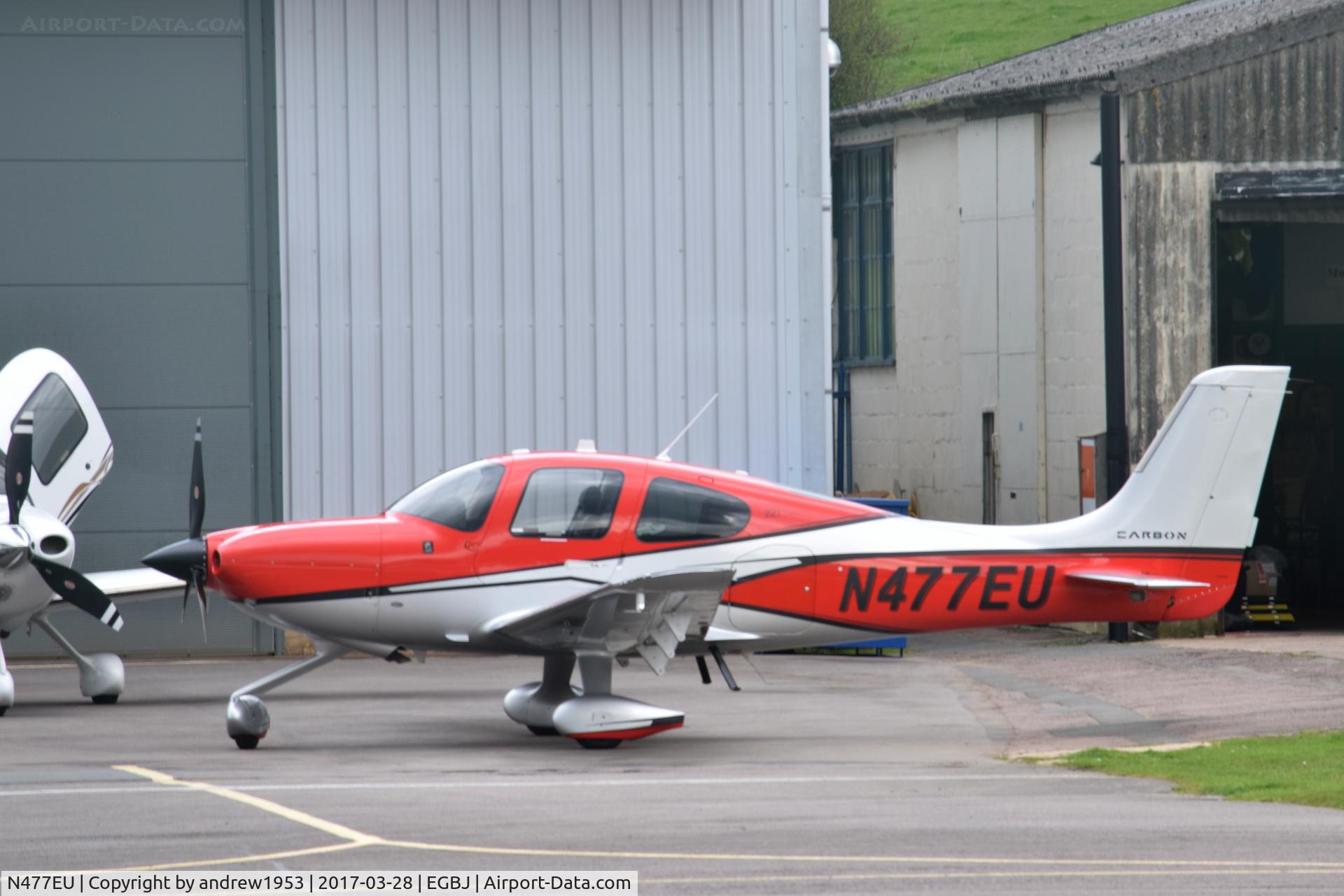 N477EU, 2017 Cirrus SR-22T C/N 1477, N477EU at Gloucestershire Airport.