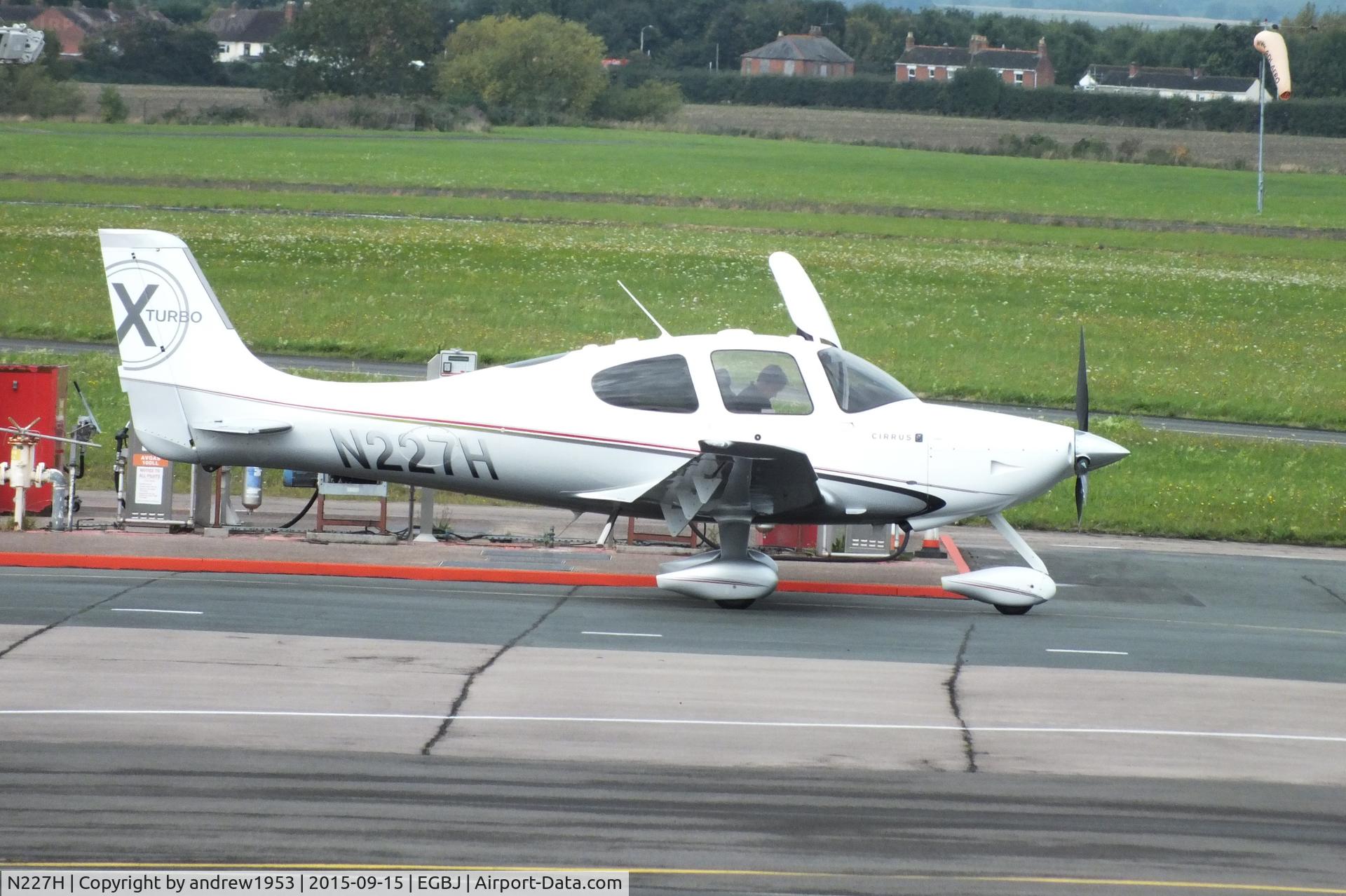 N227H, Cirrus SR22 C/N 3438, N227H at Gloucestershire Airport.
