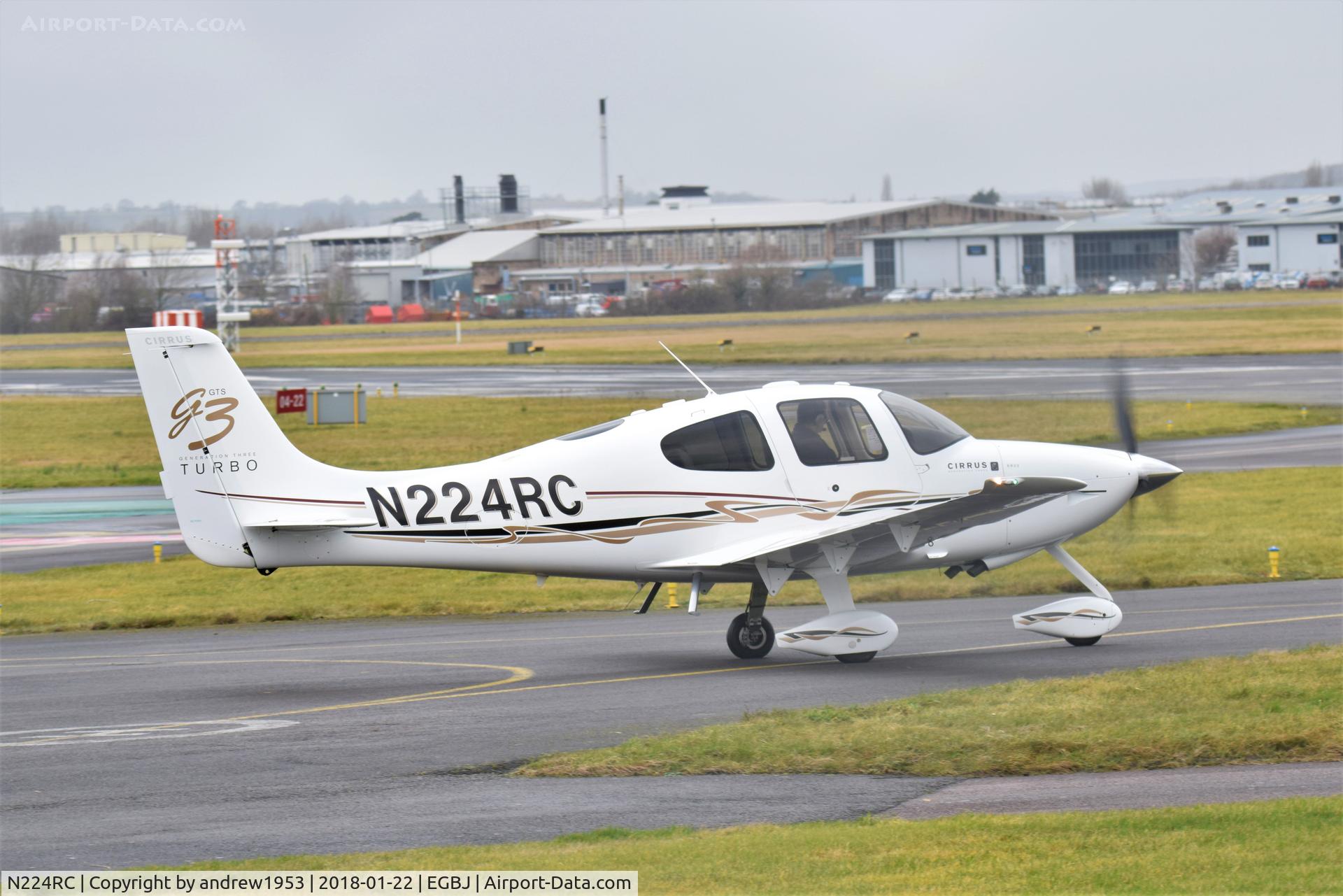 N224RC, Cirrus SR22 G3 GTS Turbo C/N 2919, N224RC at Gloucestershire Airport.