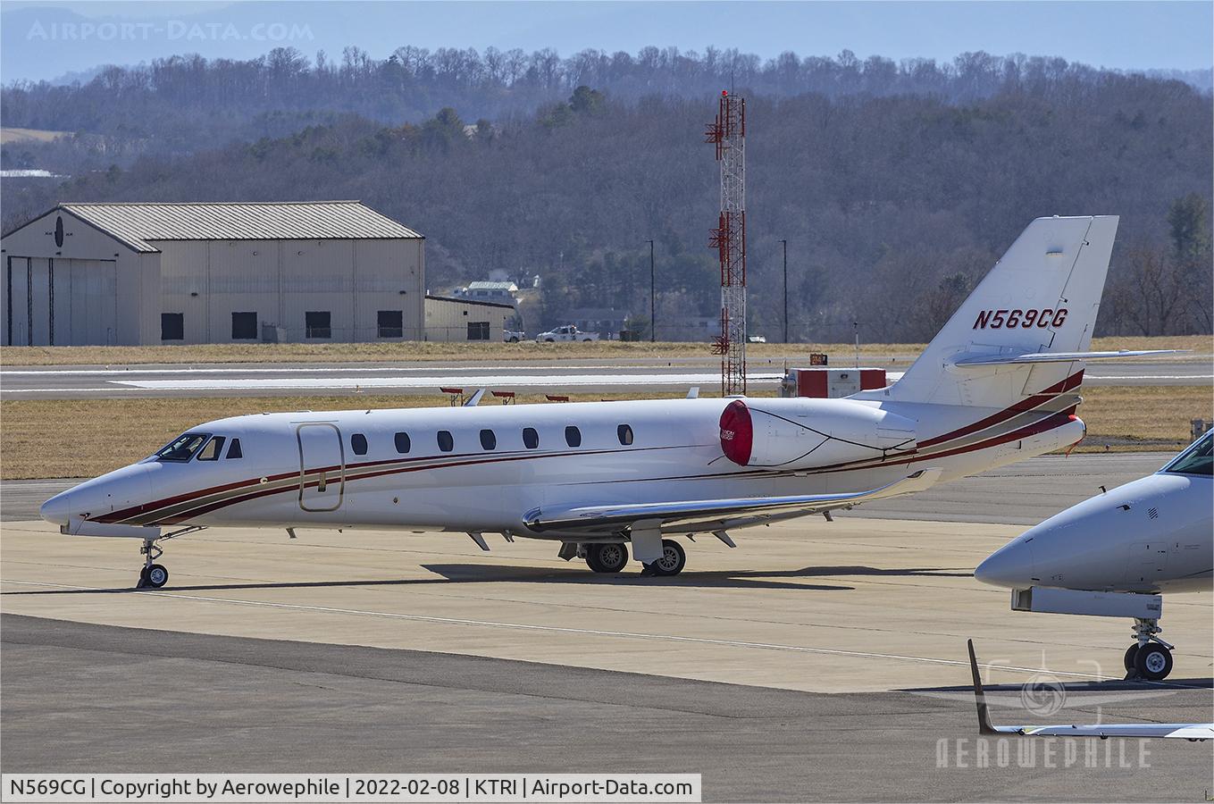 N569CG, 2017 Cessna Citation 680 C/N 680-0569, Parked on the ramp at Tri-Cities Airport (KTRI).