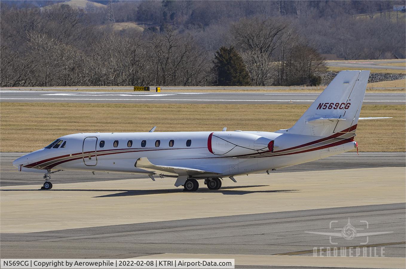 N569CG, 2017 Cessna Citation 680 C/N 680-0569, Parked on the ramp at Tri-Cities Airport (KTRI).