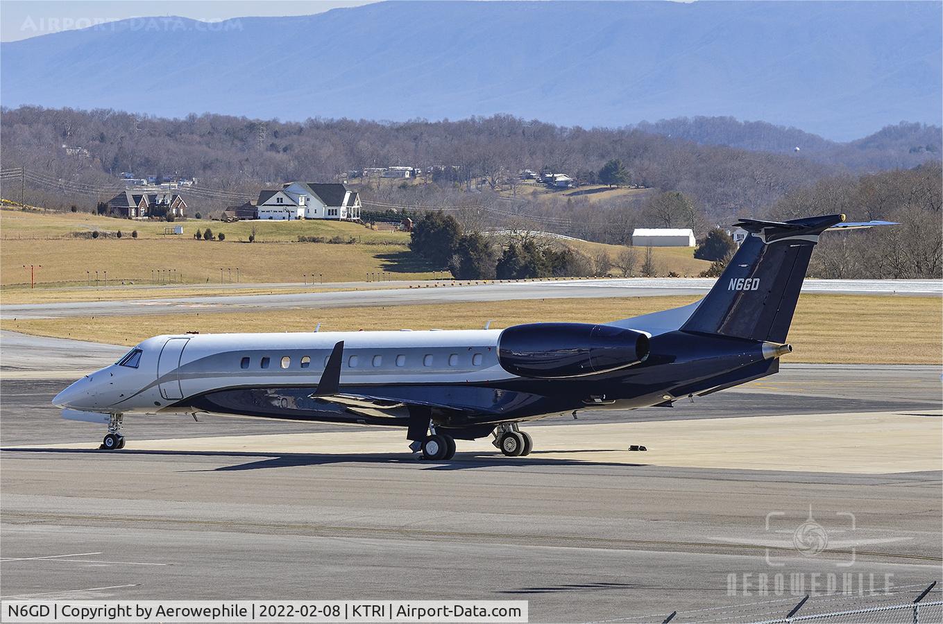N6GD, 2007 Embraer EMB-135BJ Legacy C/N 14500983, Parked on the ramp at Tri-Cities Airport (KTRI).